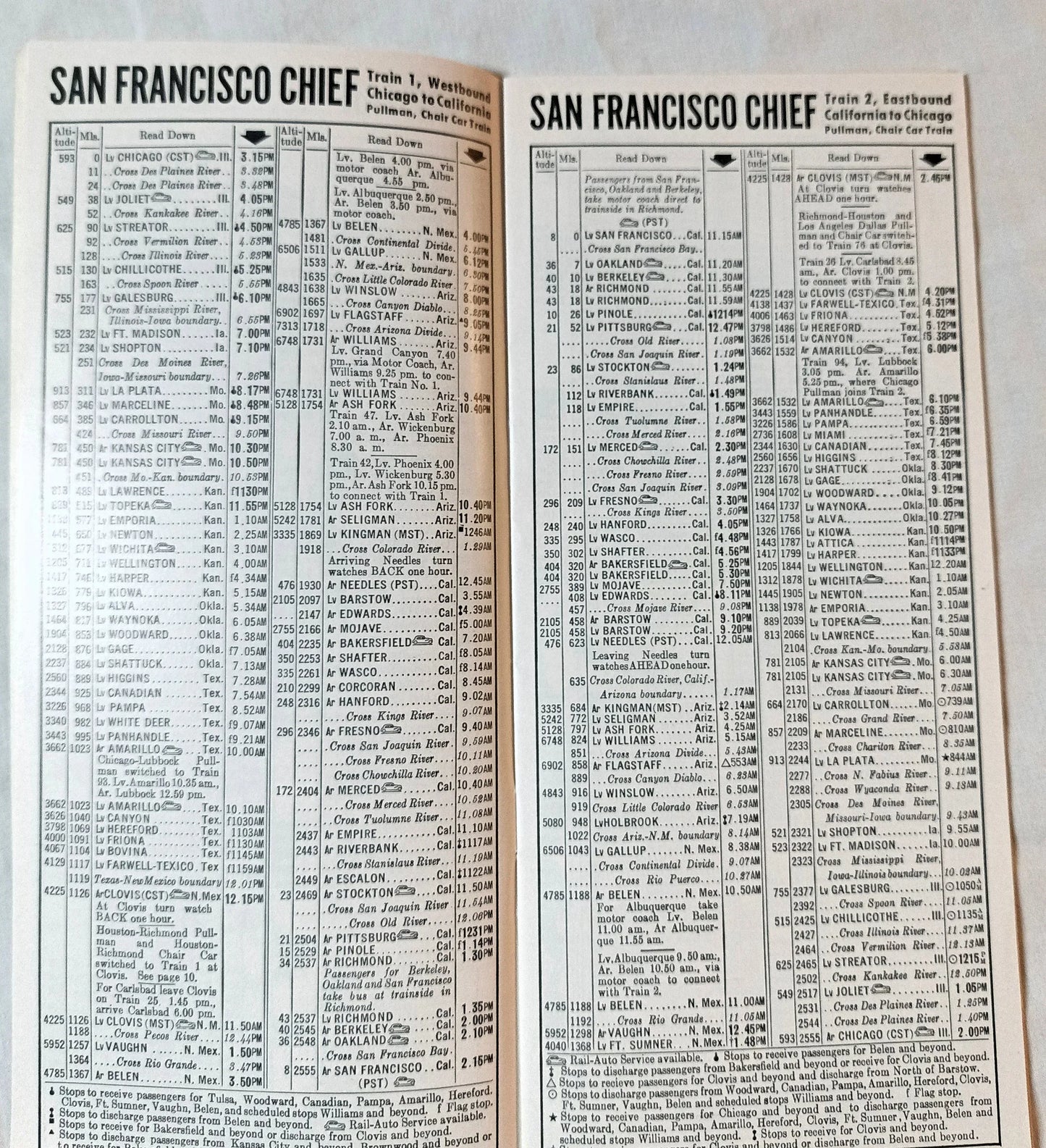 Atchison Topeka And Santa Fe Railway Passenger Schedules 1959 - TulipStuff