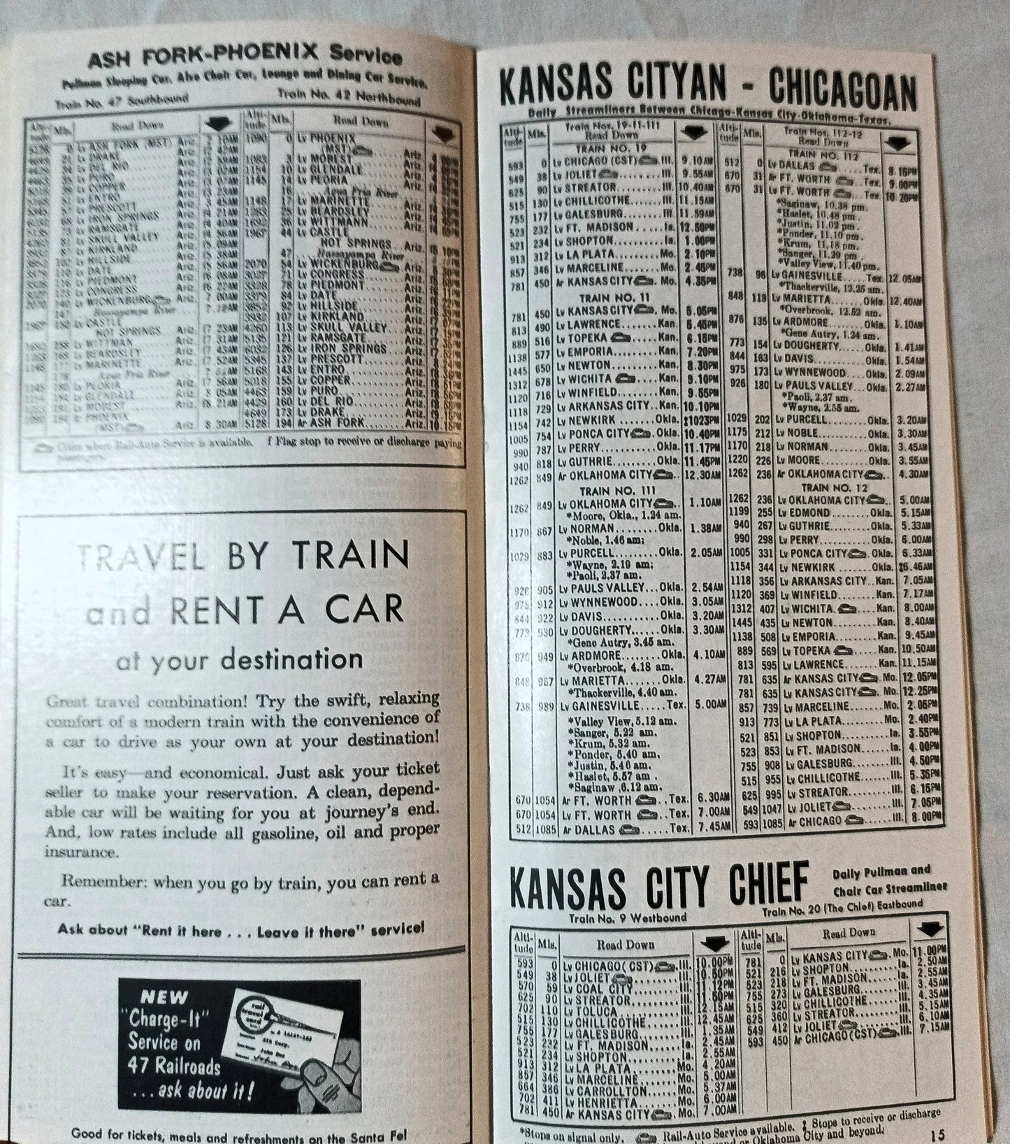 Atchison Topeka And Santa Fe Railway Passenger Schedules 1959 - TulipStuff