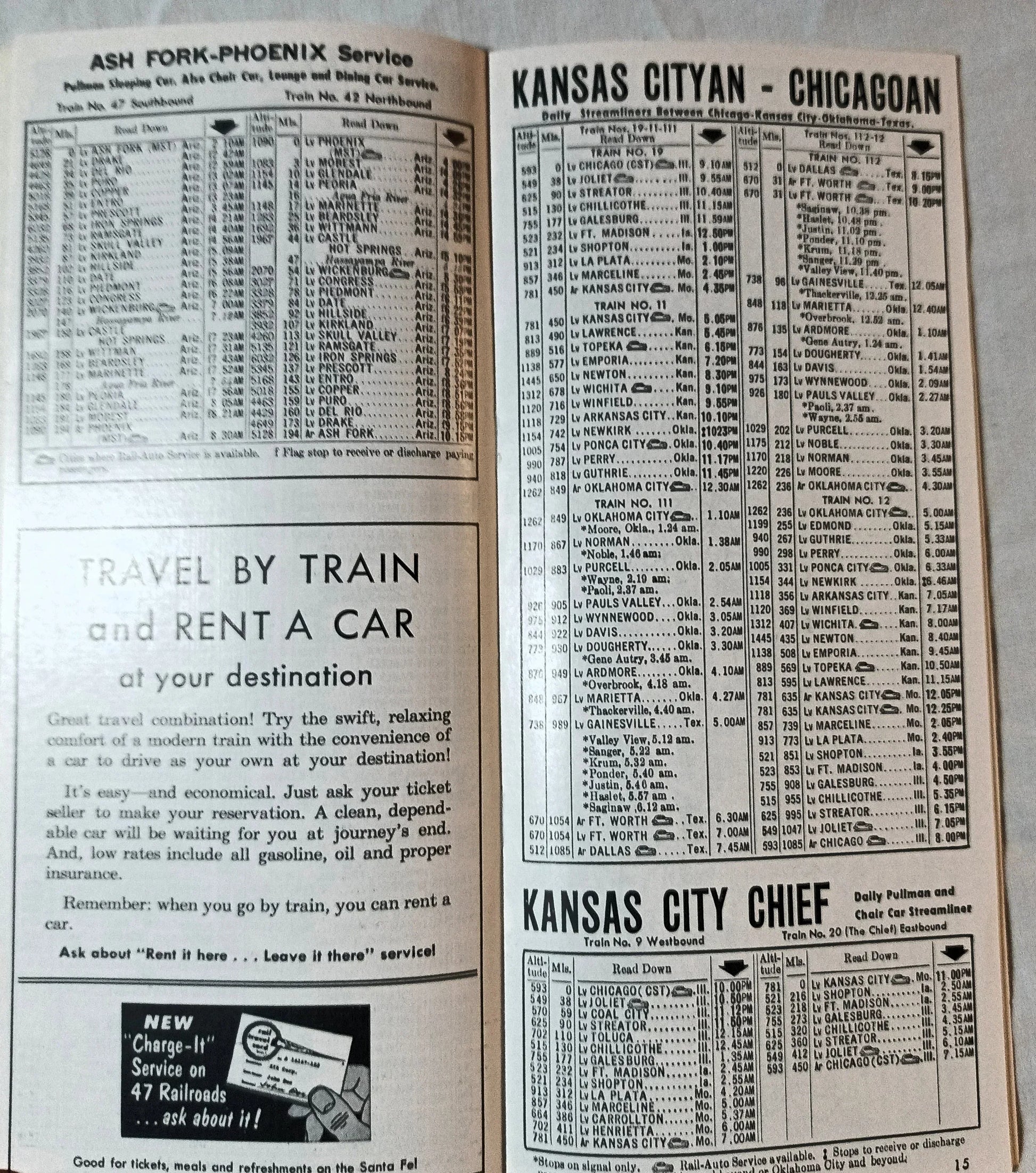 Atchison Topeka And Santa Fe Railway Passenger Schedules 1959 - TulipStuff