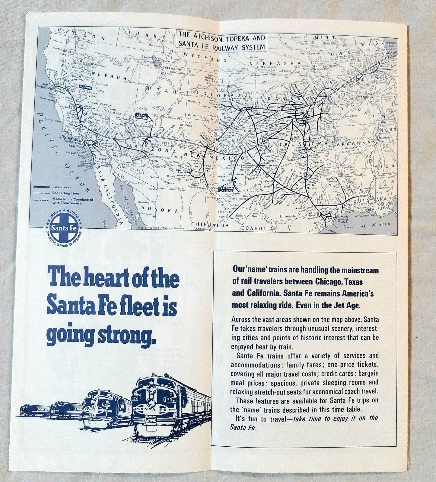 Atchison Topeka And Santa Fe Railway Schedules Timetable 1968 - TulipStuff