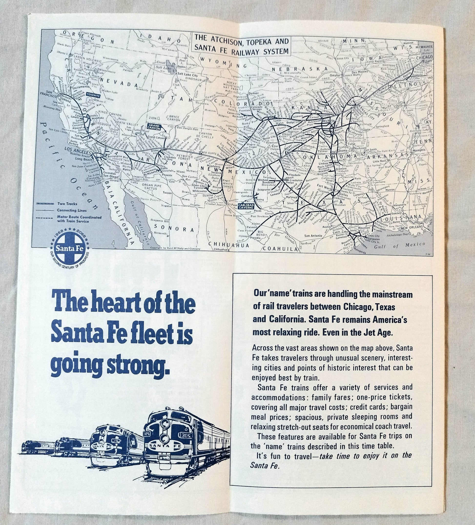 Atchison Topeka And Santa Fe Railway Schedules Timetable 1968 - TulipStuff