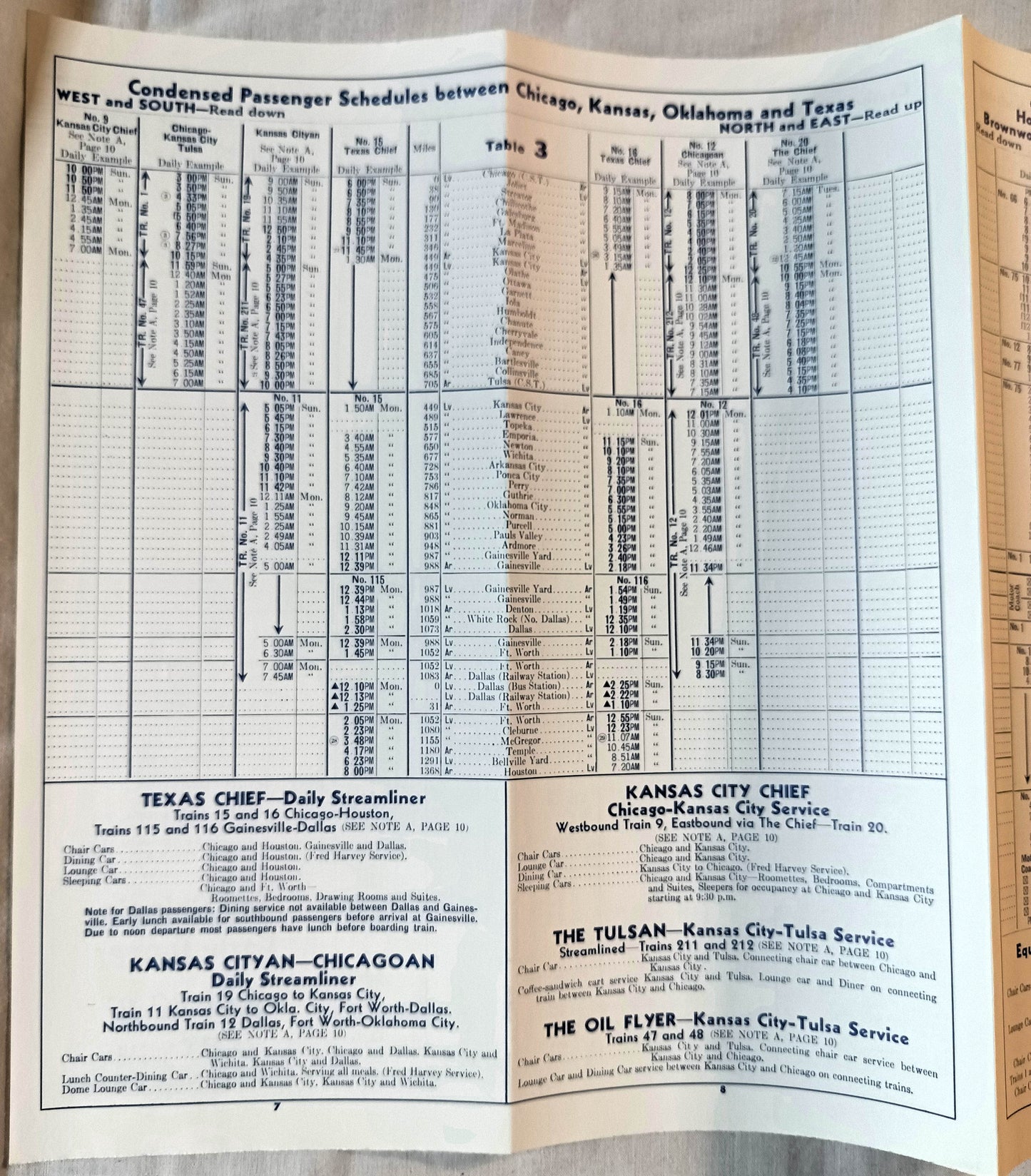 Atchison Topeka And Santa Fe Railway Schedules Timetable 1968 - TulipStuff
