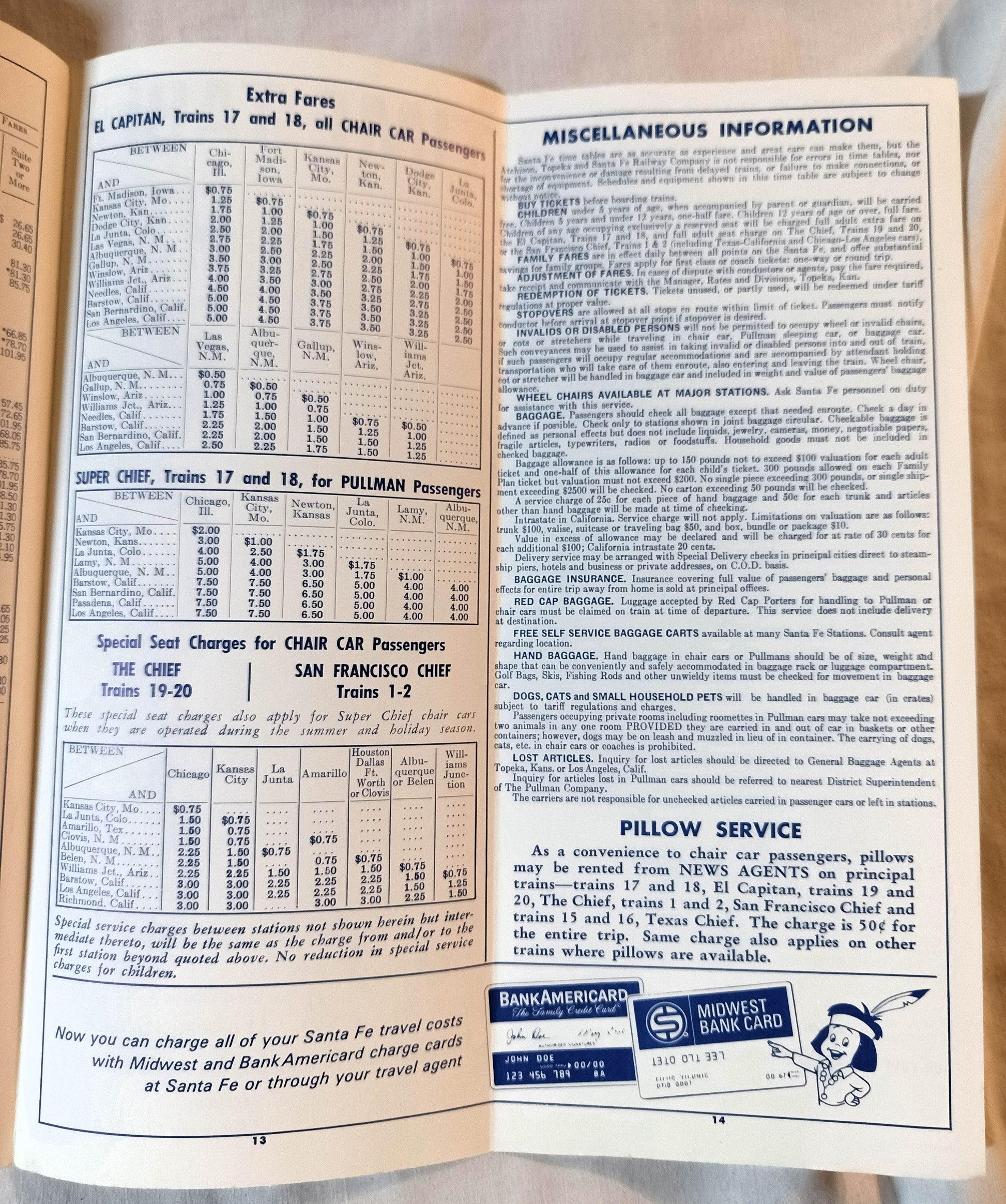 Atchison Topeka And Santa Fe Railway Schedules Timetable 1968 - TulipStuff