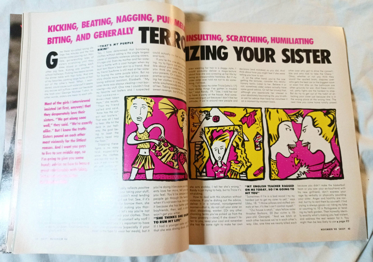 Sassy Magazine November 1988 Inxs Brad Pitt Ricki Lake Teen Fashion - TulipStuff