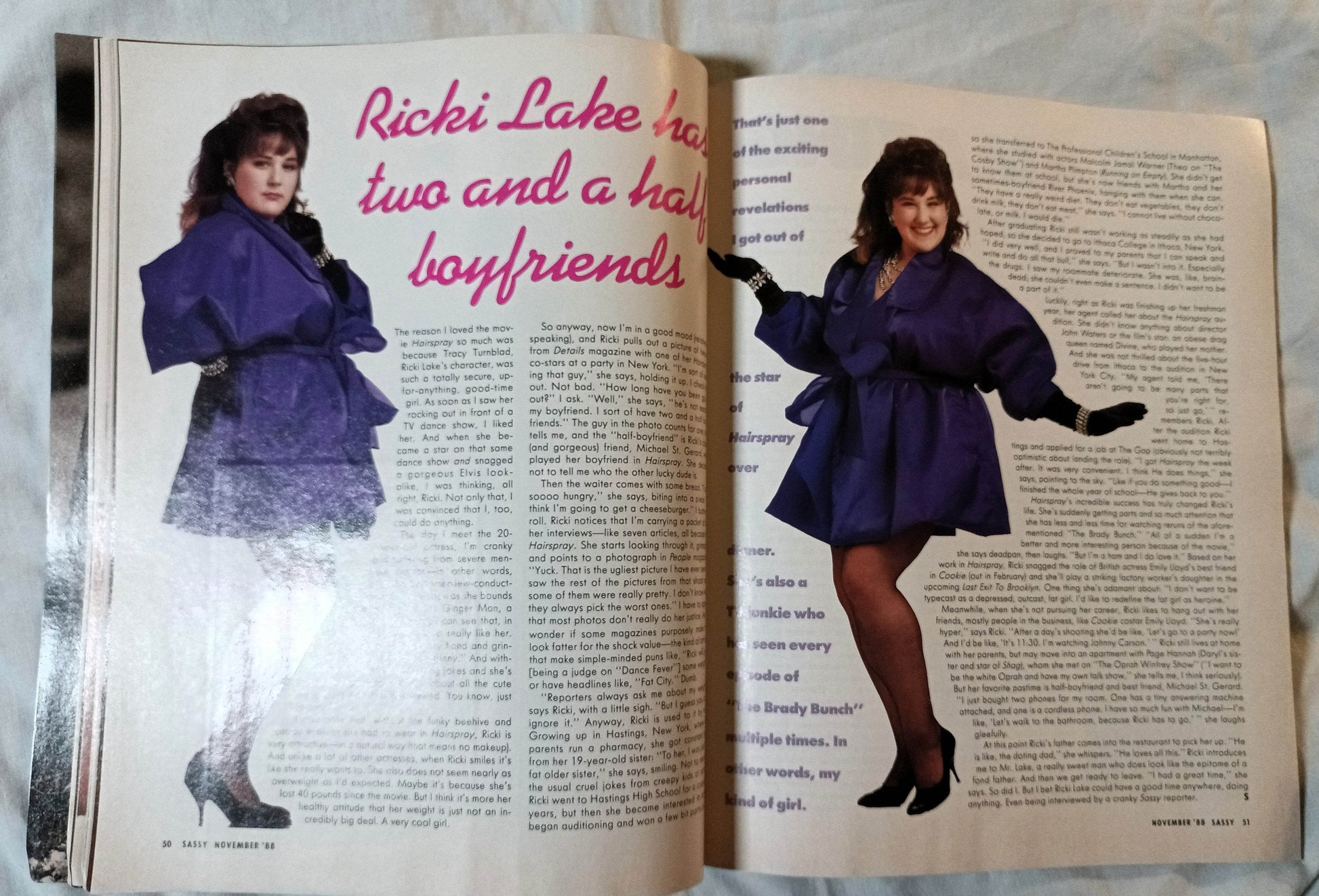 Sassy Magazine November 1988 Inxs Brad Pitt Ricki Lake Teen Fashion - TulipStuff