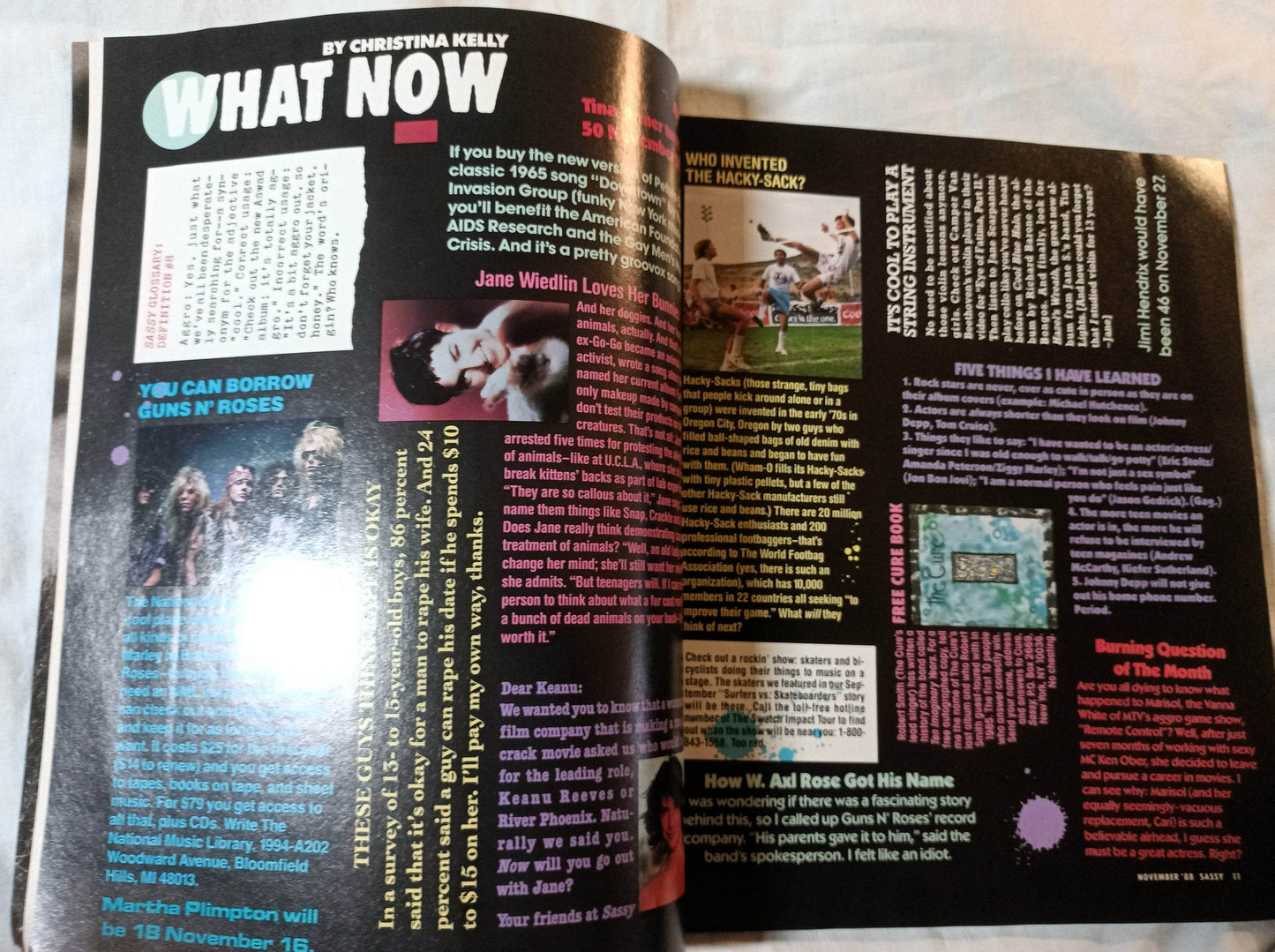 Sassy Magazine November 1988 Inxs Brad Pitt Ricki Lake Teen Fashion - TulipStuff