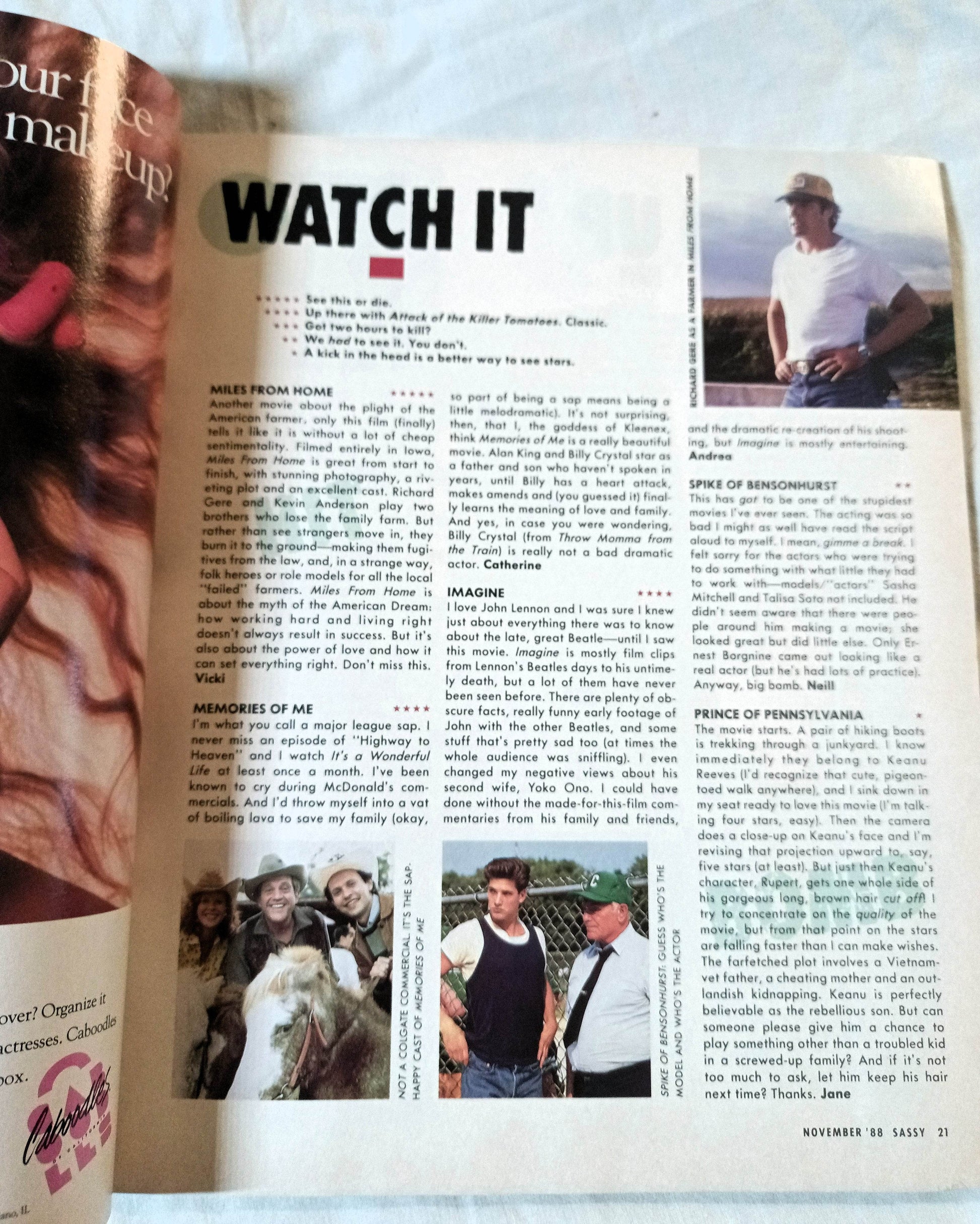 Sassy Magazine November 1988 Inxs Brad Pitt Ricki Lake Teen Fashion - TulipStuff