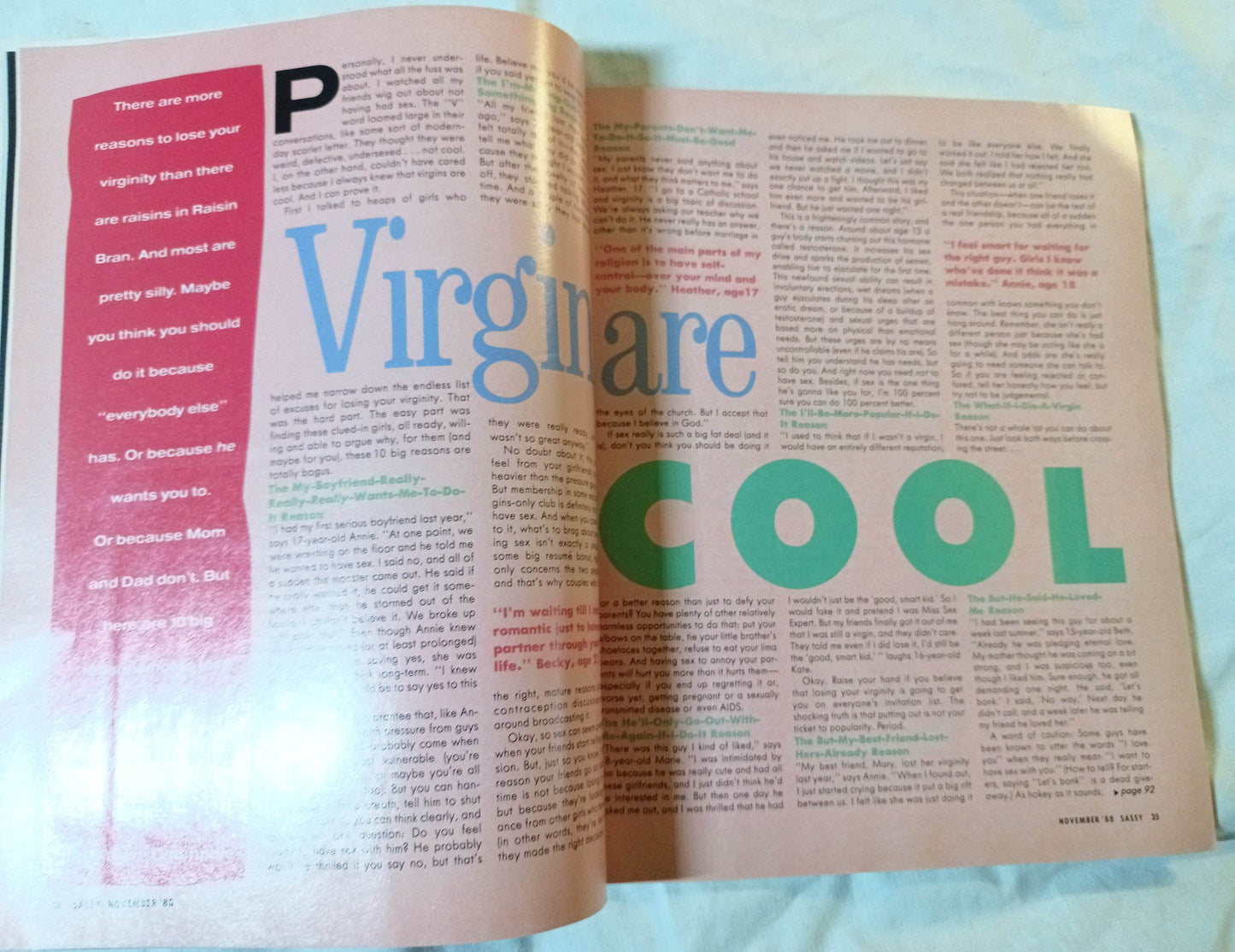 Sassy Magazine November 1988 Inxs Brad Pitt Ricki Lake Teen Fashion - TulipStuff