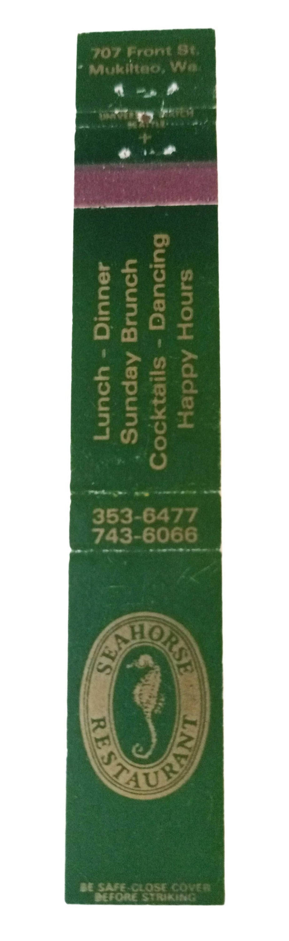Sea Horse Restaurant Front St Mukilteo WA Matchbook Cover 1960's - TulipStuff