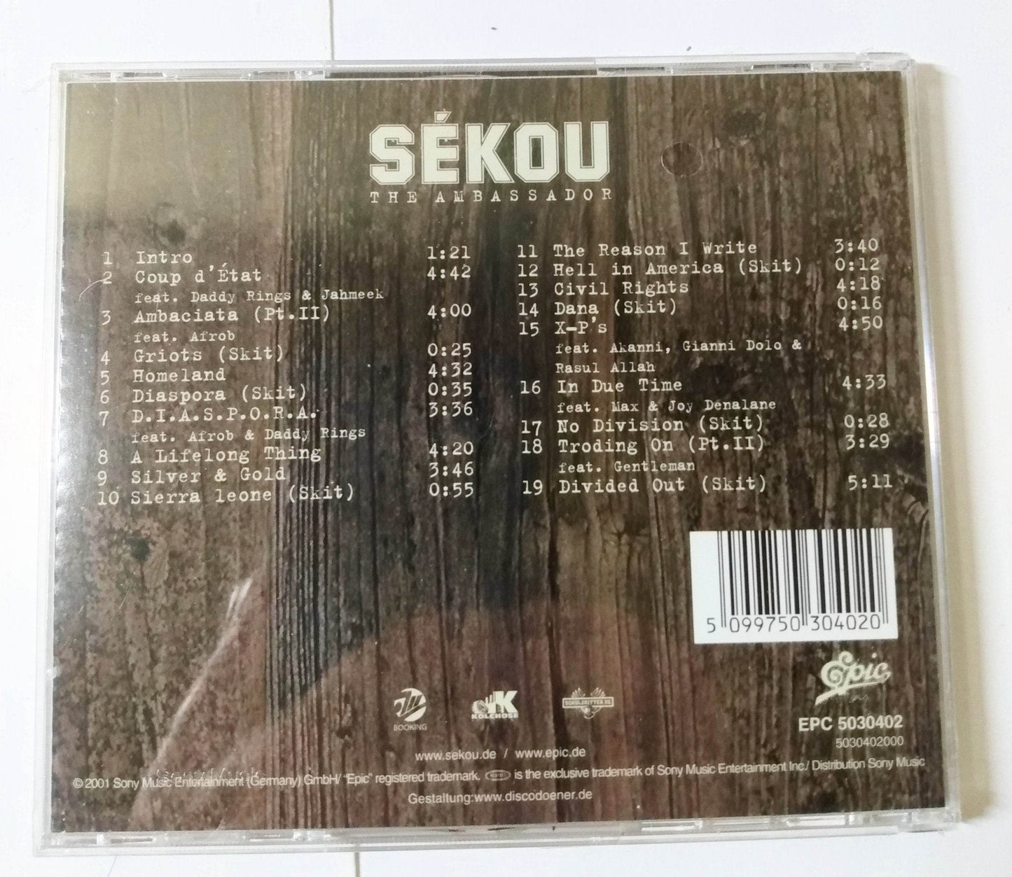 Sekou The Ambassador D.I.A.S.P.O.R.A. Conscious Hip Hop Album CD 2001 - TulipStuff