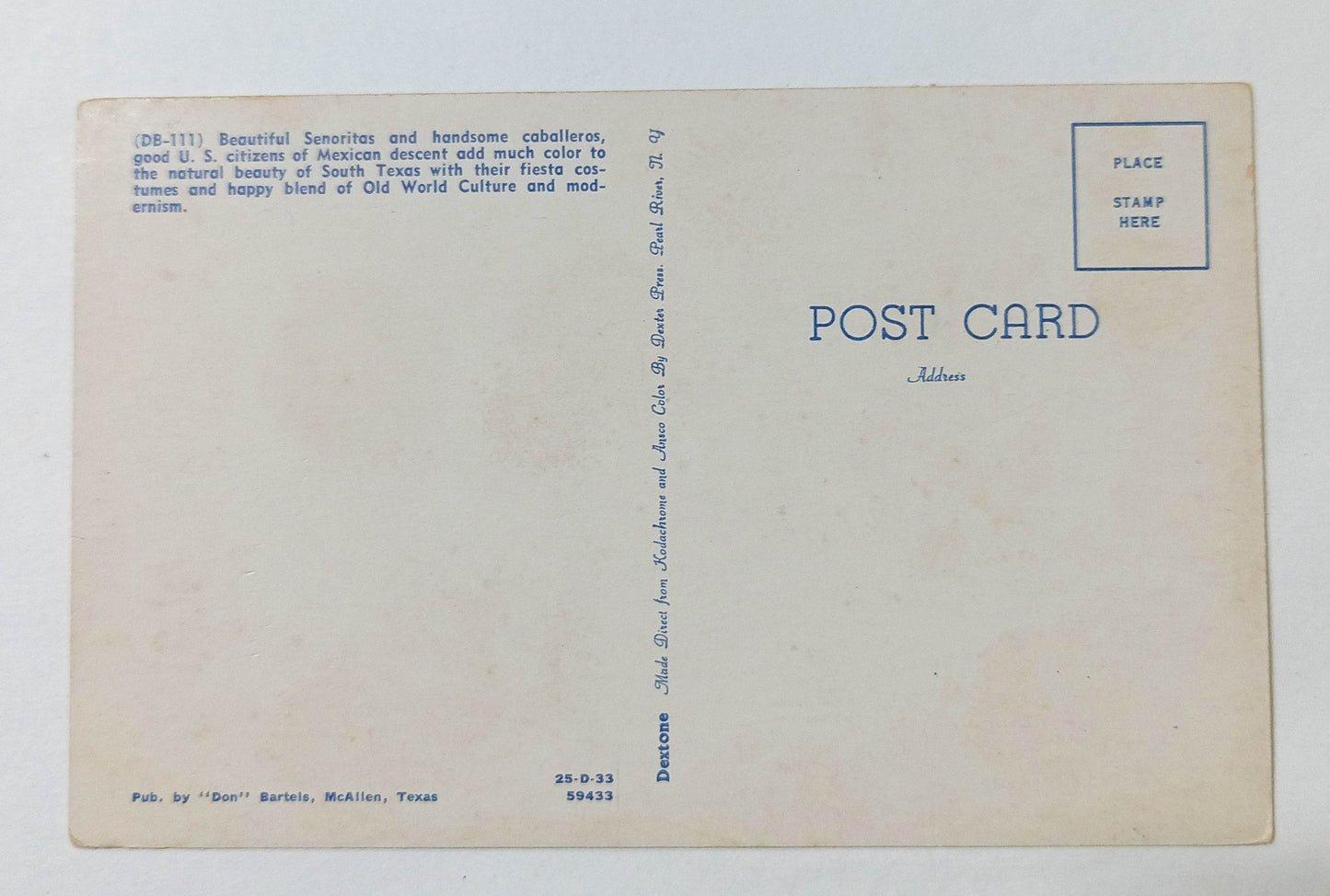 Beautiful Senoritas And Handsome Caballeros South Texas 1950s Postcard - TulipStuff