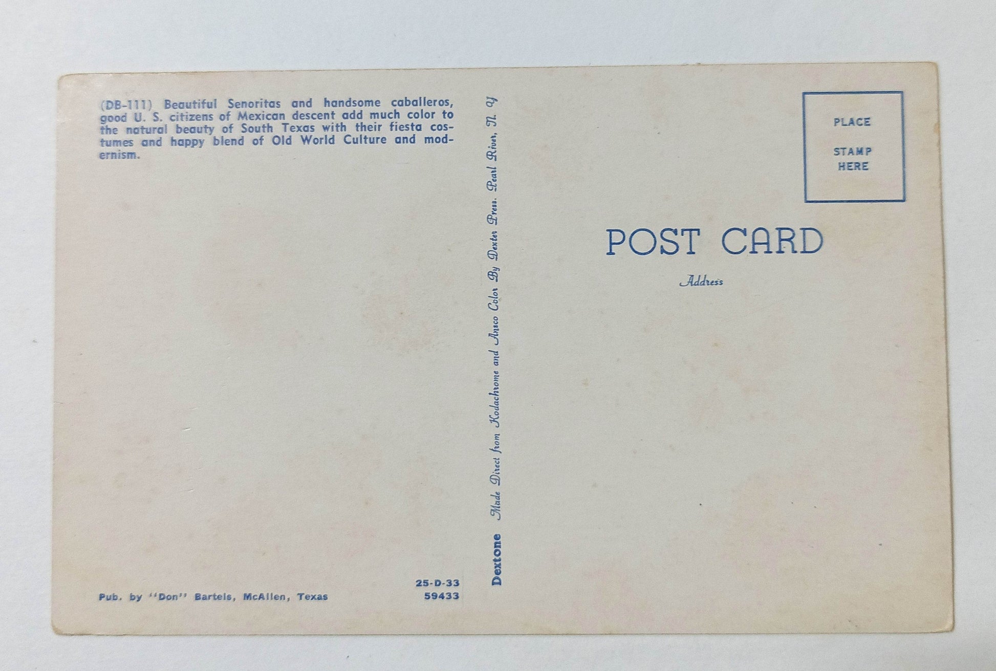 Beautiful Senoritas And Handsome Caballeros South Texas 1950s Postcard - TulipStuff