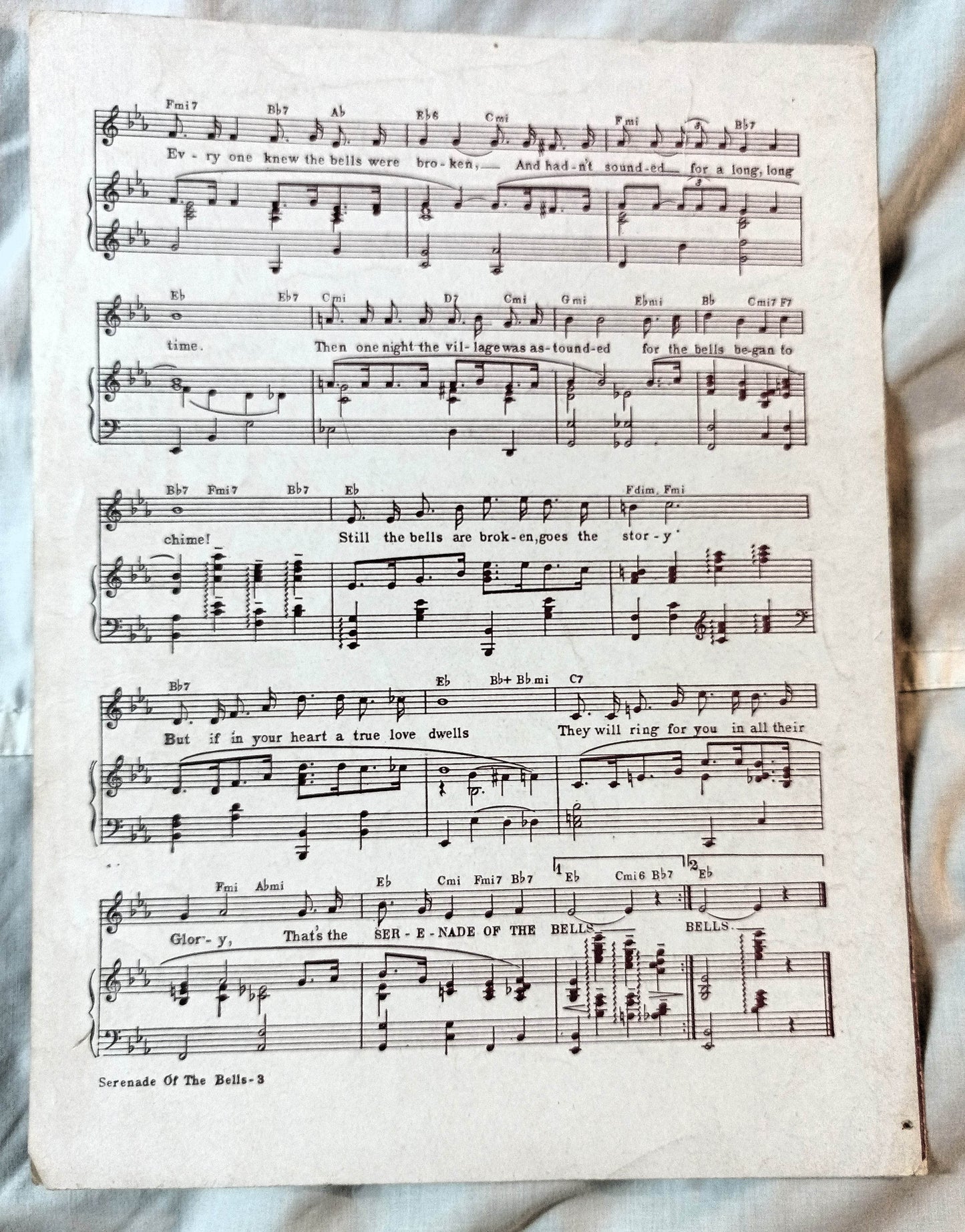 Serenade Of The Bells Kay Twomey Al Goodhart Al Urbano 1947 Sheet Music - TulipStuff