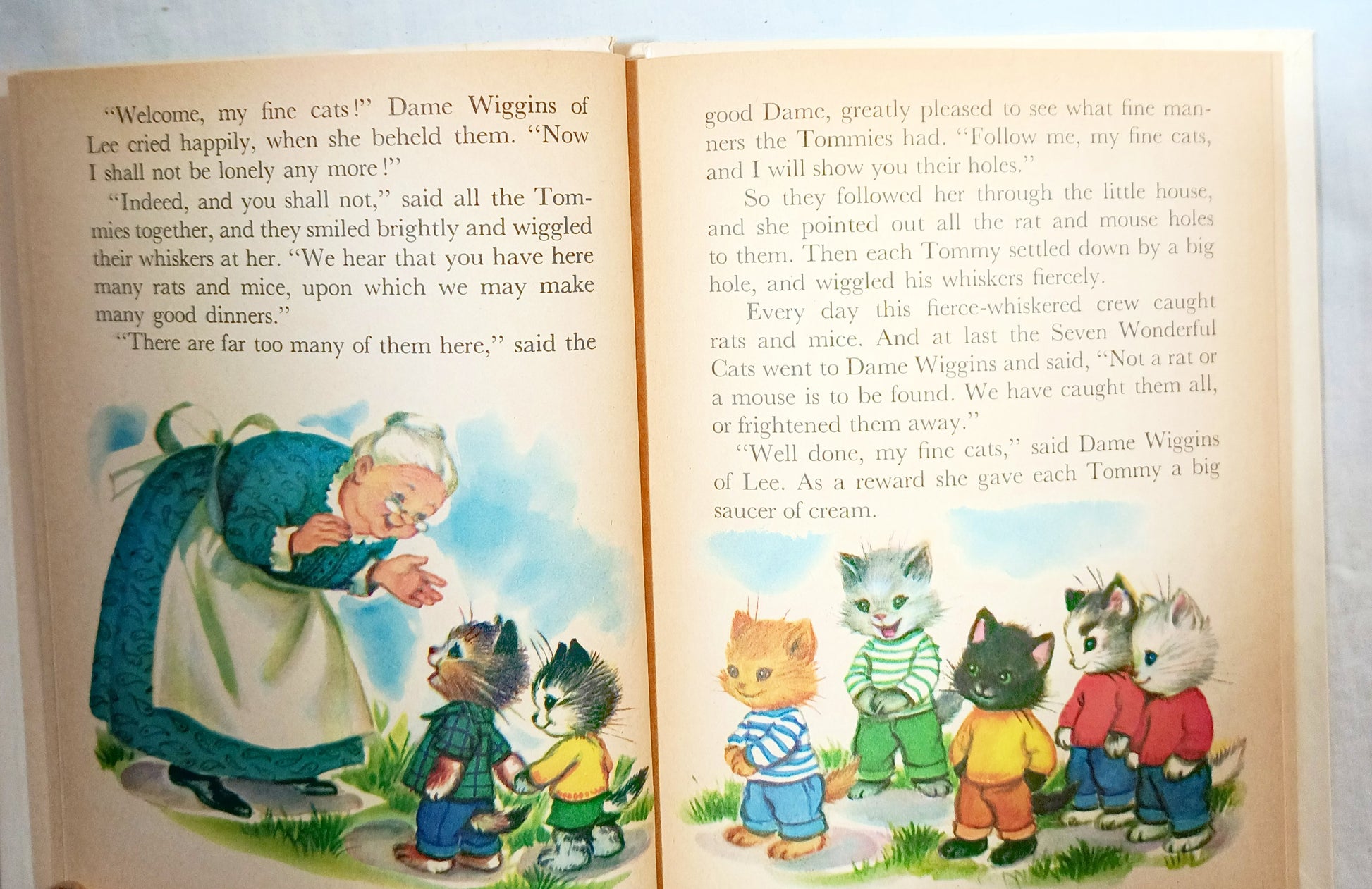 The Seven Wonderful Cats Wadsworth Tip-Top Elf Book Rand McNally 1956 - TulipStuff