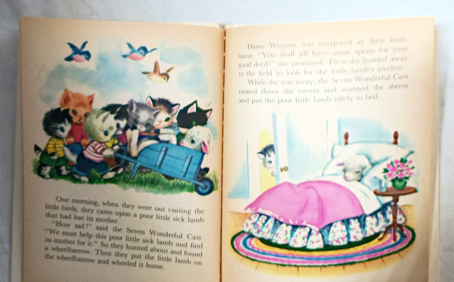 The Seven Wonderful Cats Wadsworth Tip-Top Elf Book Rand McNally 1956 - TulipStuff