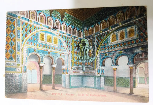 Sevilla Alcazar Salon De Embajadores Museum Spain 1910's Postcard - TulipStuff