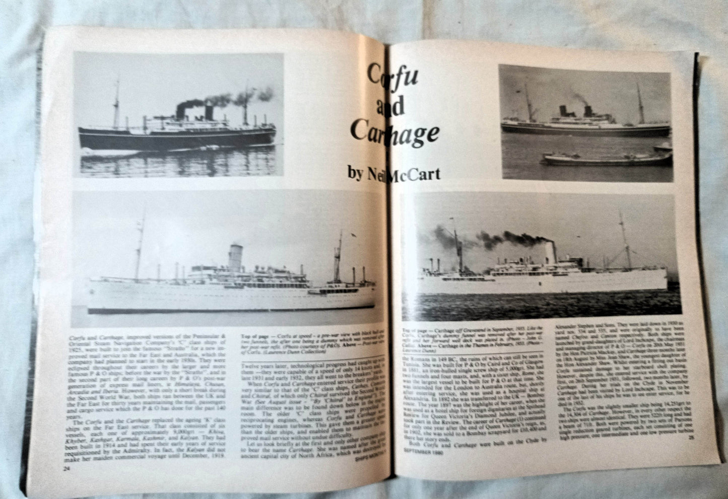Ships Monthly Magazine September 1980 Maid of Kent Corfu Carthage - TulipStuff