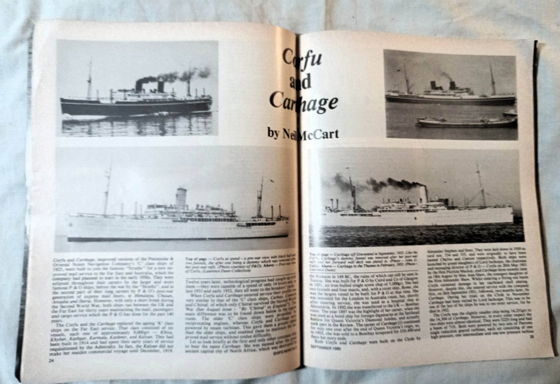 Ships Monthly Magazine September 1980 Maid of Kent Corfu Carthage - TulipStuff