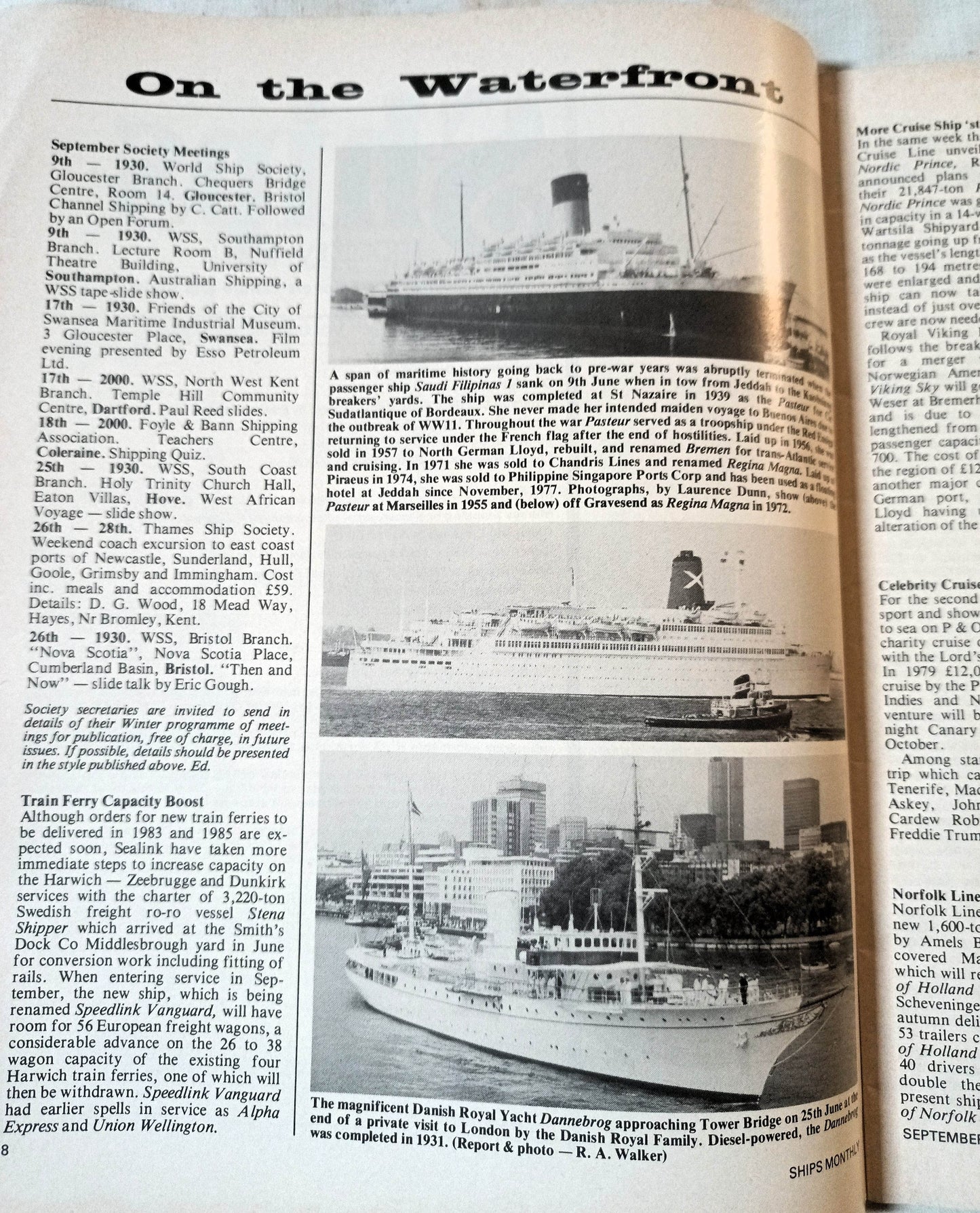 Ships Monthly Magazine September 1980 Maid of Kent Corfu Carthage - TulipStuff