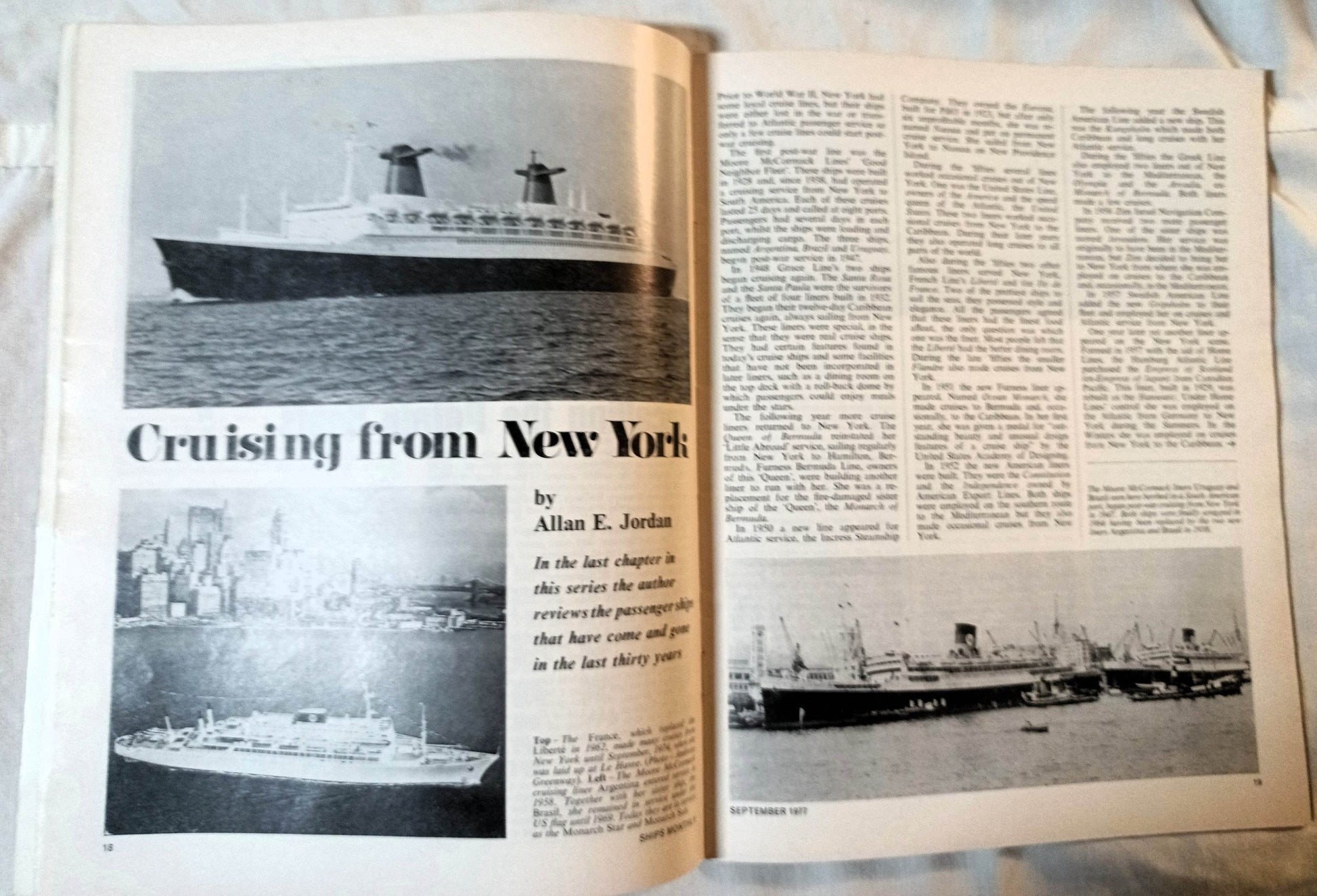 Ships Monthly Magazine September 1977 Cruising From NY Potato Boats - TulipStuff