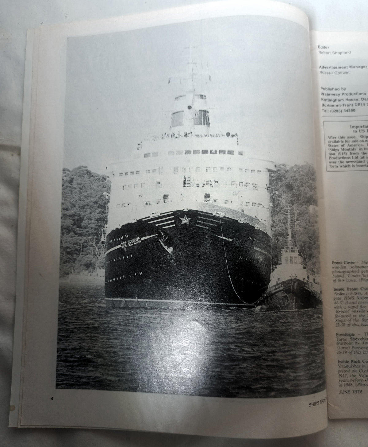 Ships Monthly Magazine June 1978 Soviet Passenger Ships Royal Navy - TulipStuff
