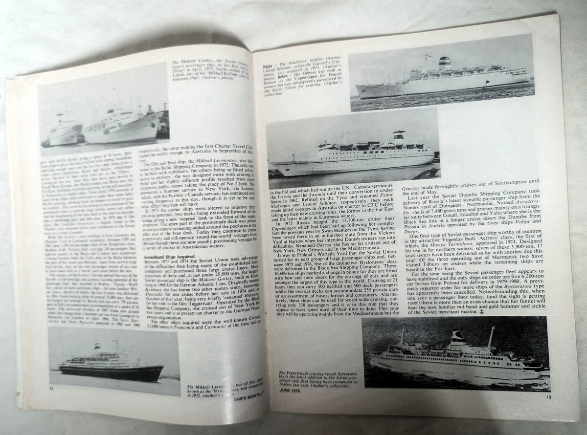Ships Monthly Magazine June 1978 Soviet Passenger Ships Royal Navy - TulipStuff