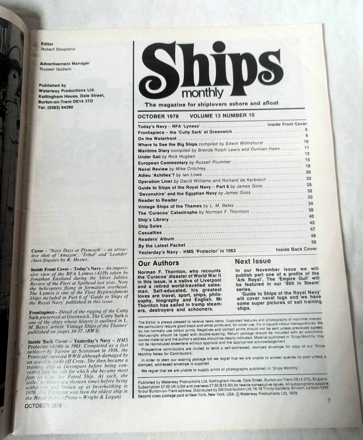 Ships Monthly Magazine October 1978 Operation Liner ss America - TulipStuff