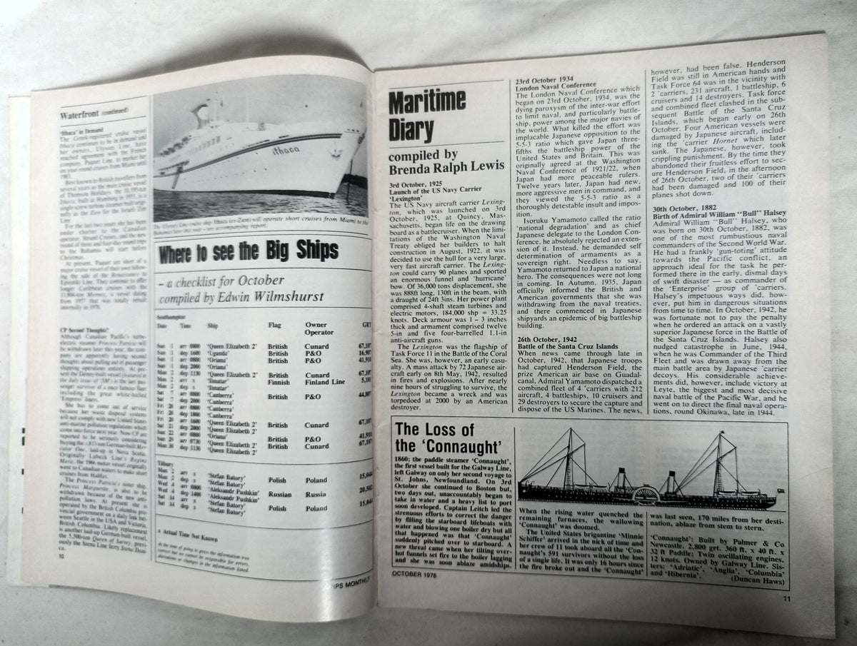 Ships Monthly Magazine October 1978 Operation Liner ss America - TulipStuff