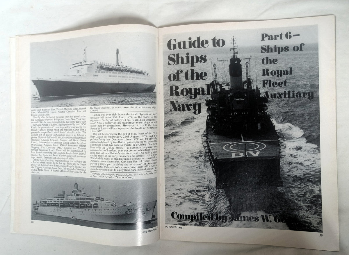 Ships Monthly Magazine October 1978 Operation Liner ss America - TulipStuff