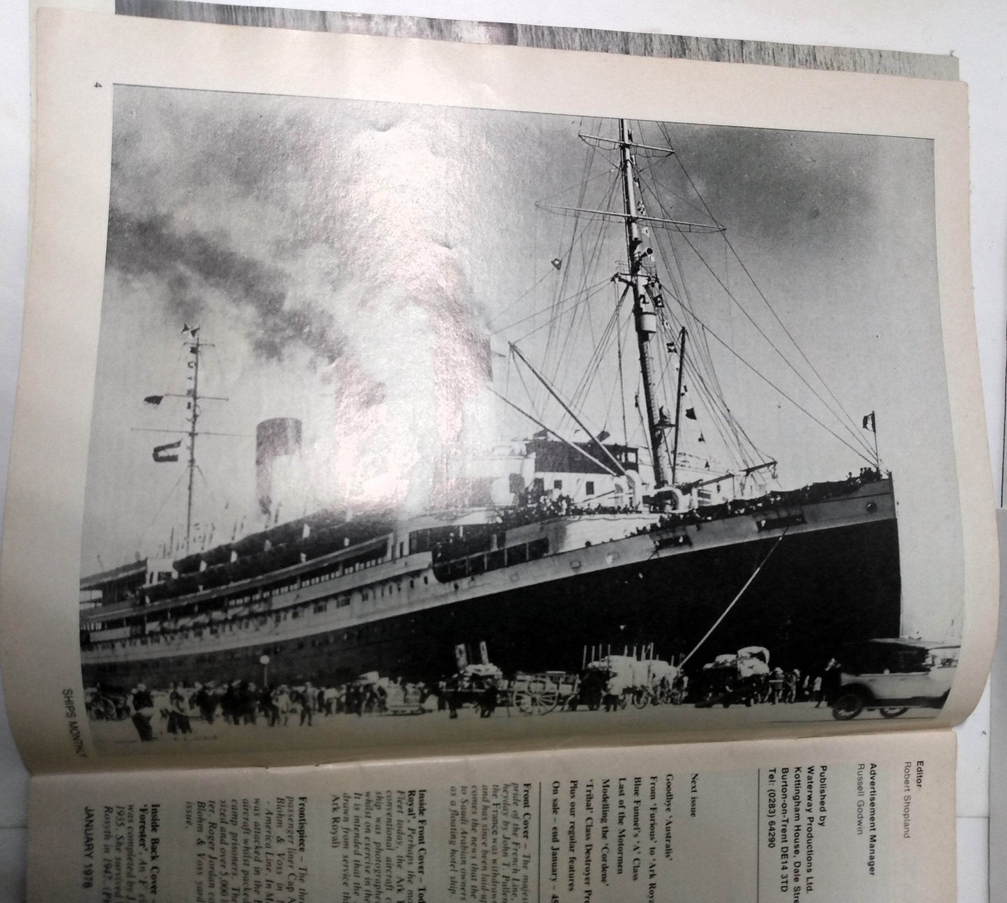 Ships Monthly Magazine January 1978 ss France ss America Orient Overseas Line British India Line Ark Royal  - TulipStuff