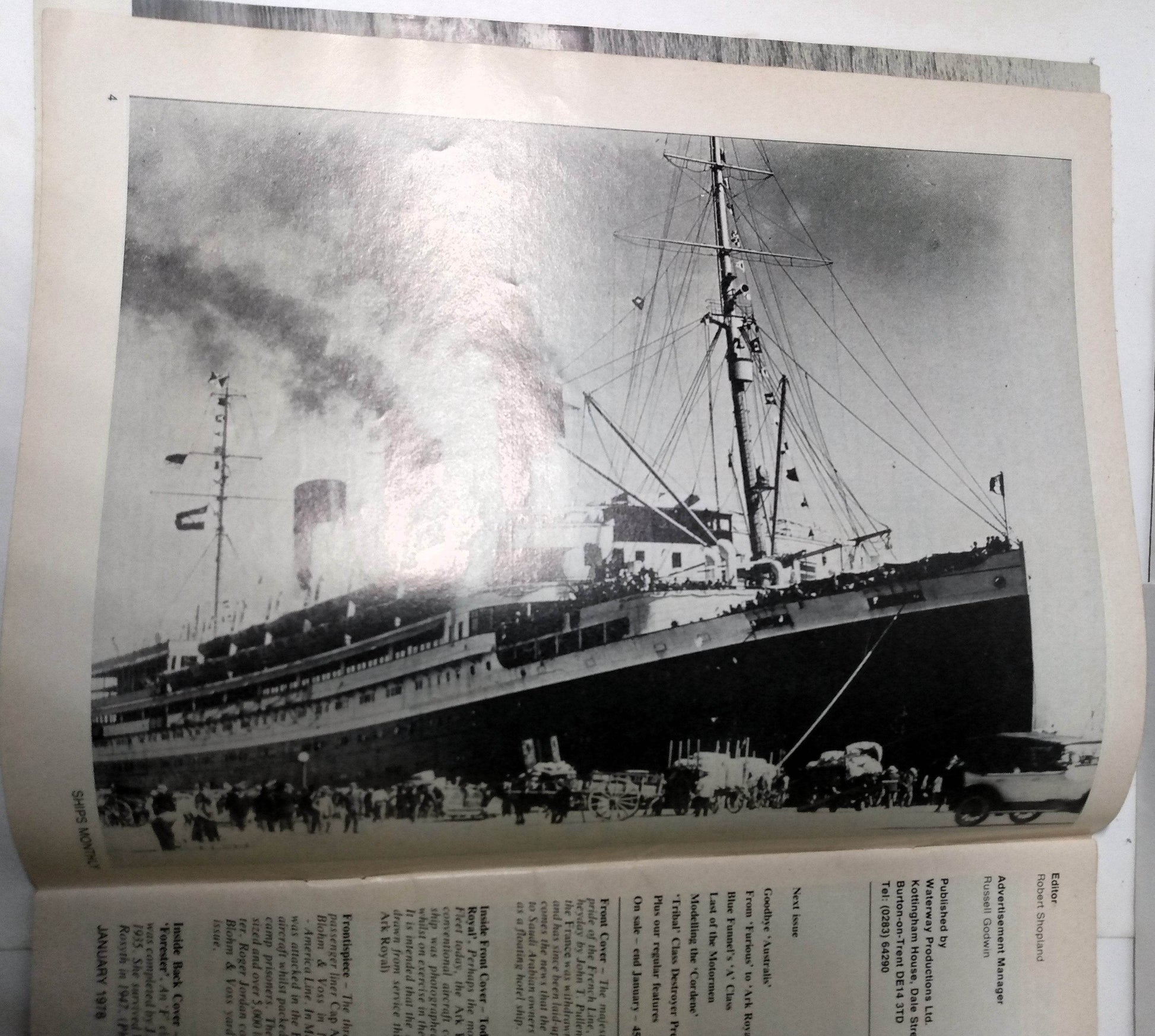 Ships Monthly Magazine January 1978 ss France ss America Orient Overseas Line British India Line Ark Royal  - TulipStuff