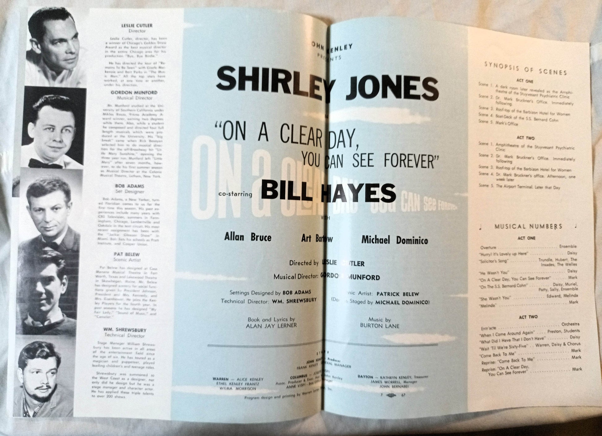 Shirley Jones On A Clear Day You Can See Forever Kenley Program 1967 - TulipStuff