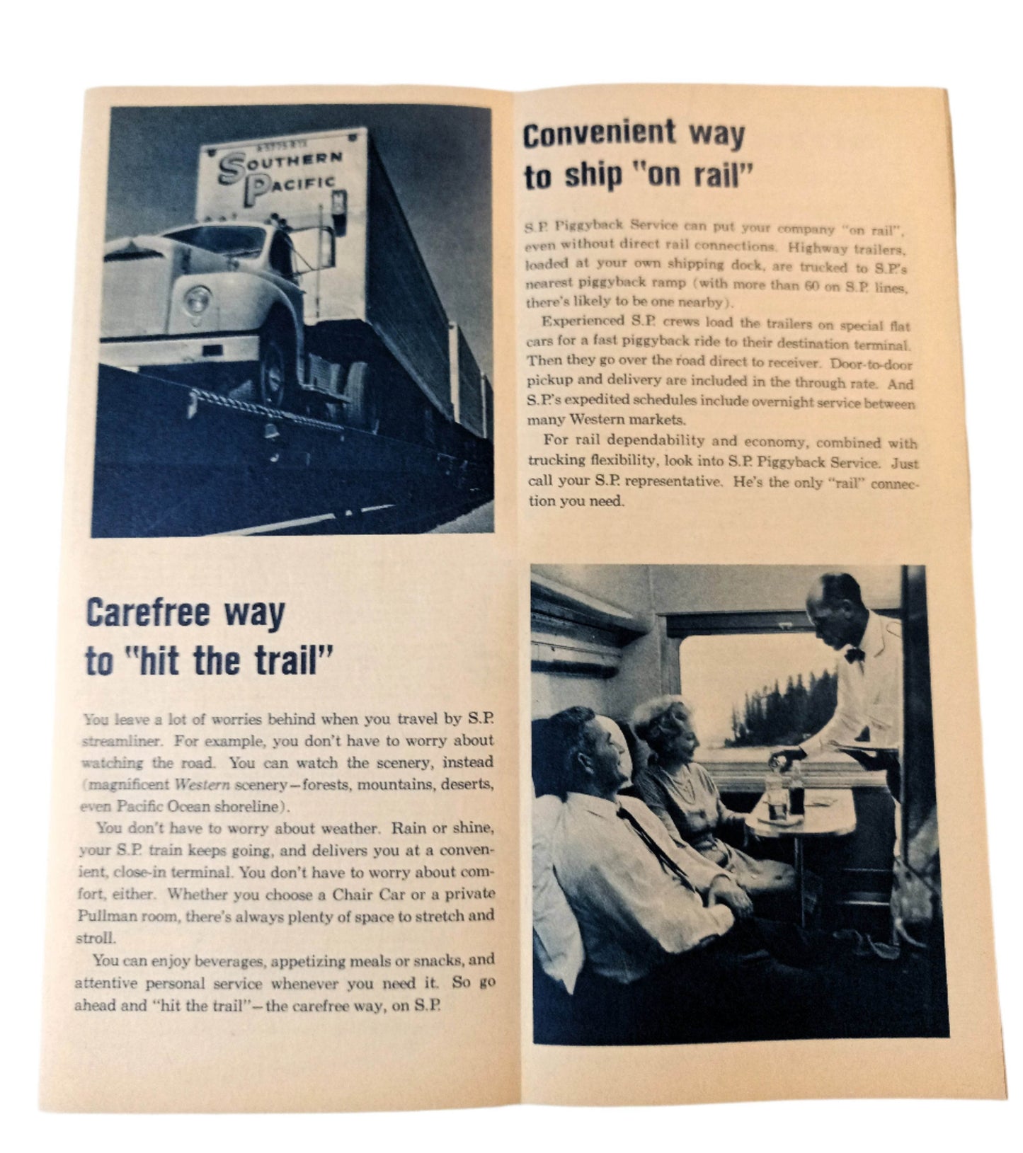 Southern Pacific Passenger Train Schedules Golden Empire April 1964 - TulipStuff