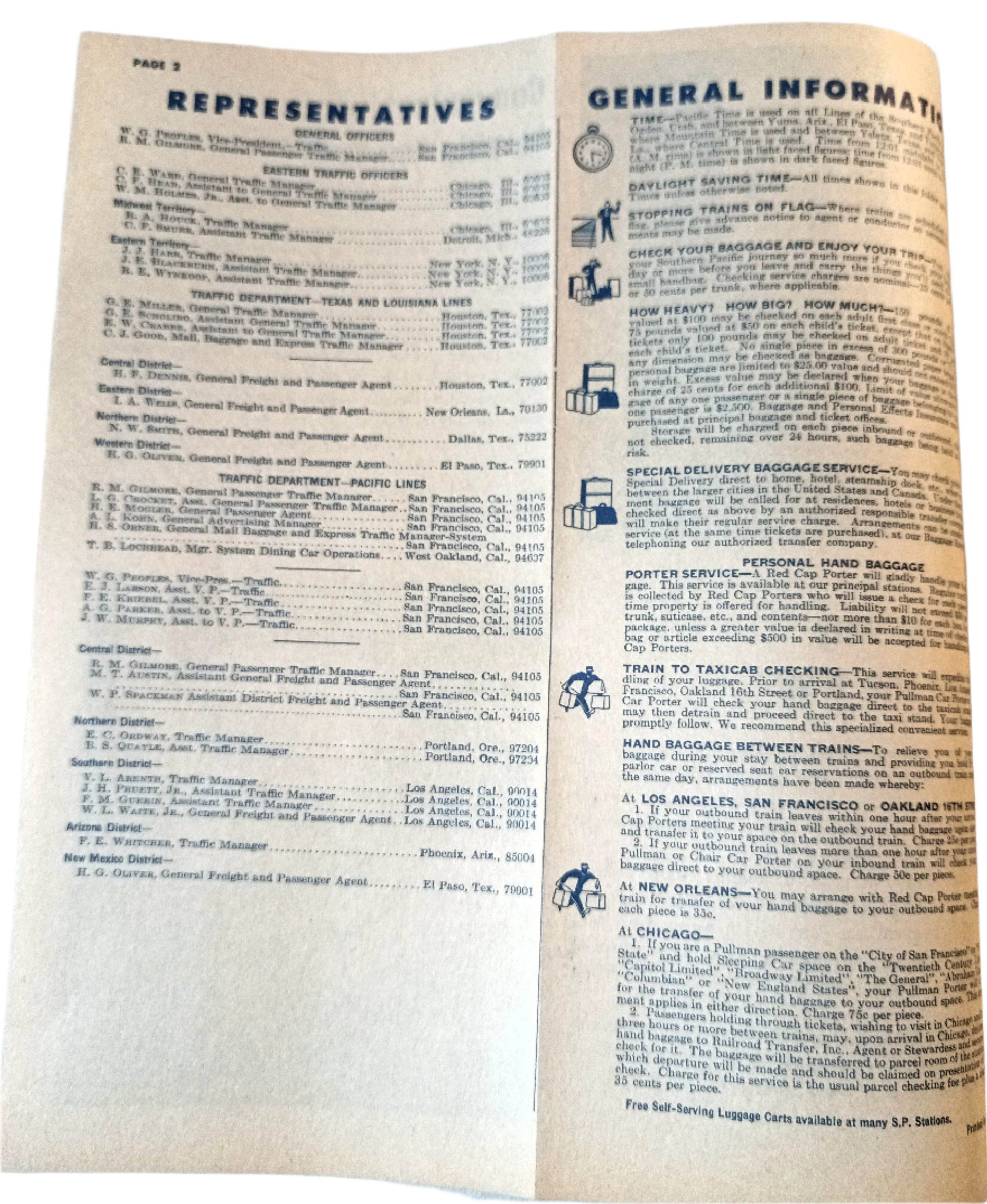 Southern Pacific Passenger Train Schedules Golden Empire April 1964 - TulipStuff