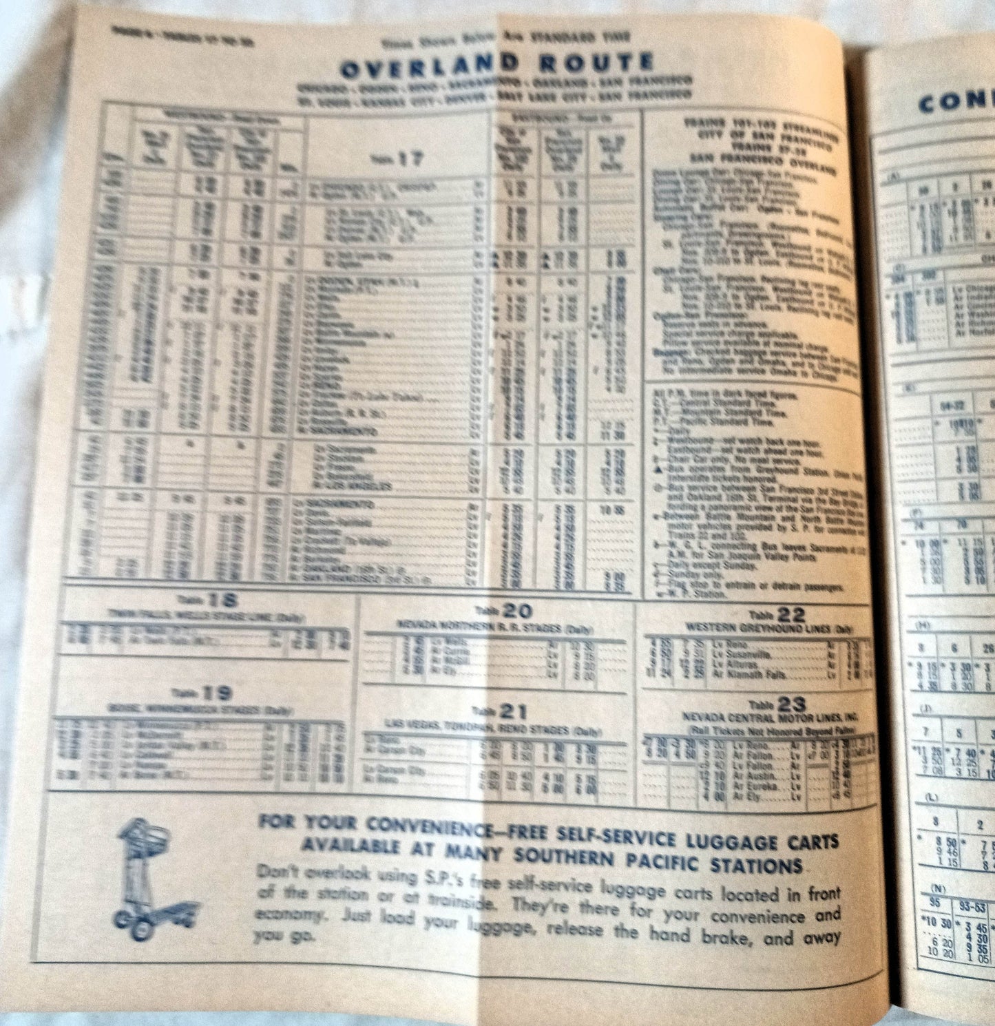 Southern Pacific Passenger Train Schedules Golden Empire April 1964 - TulipStuff