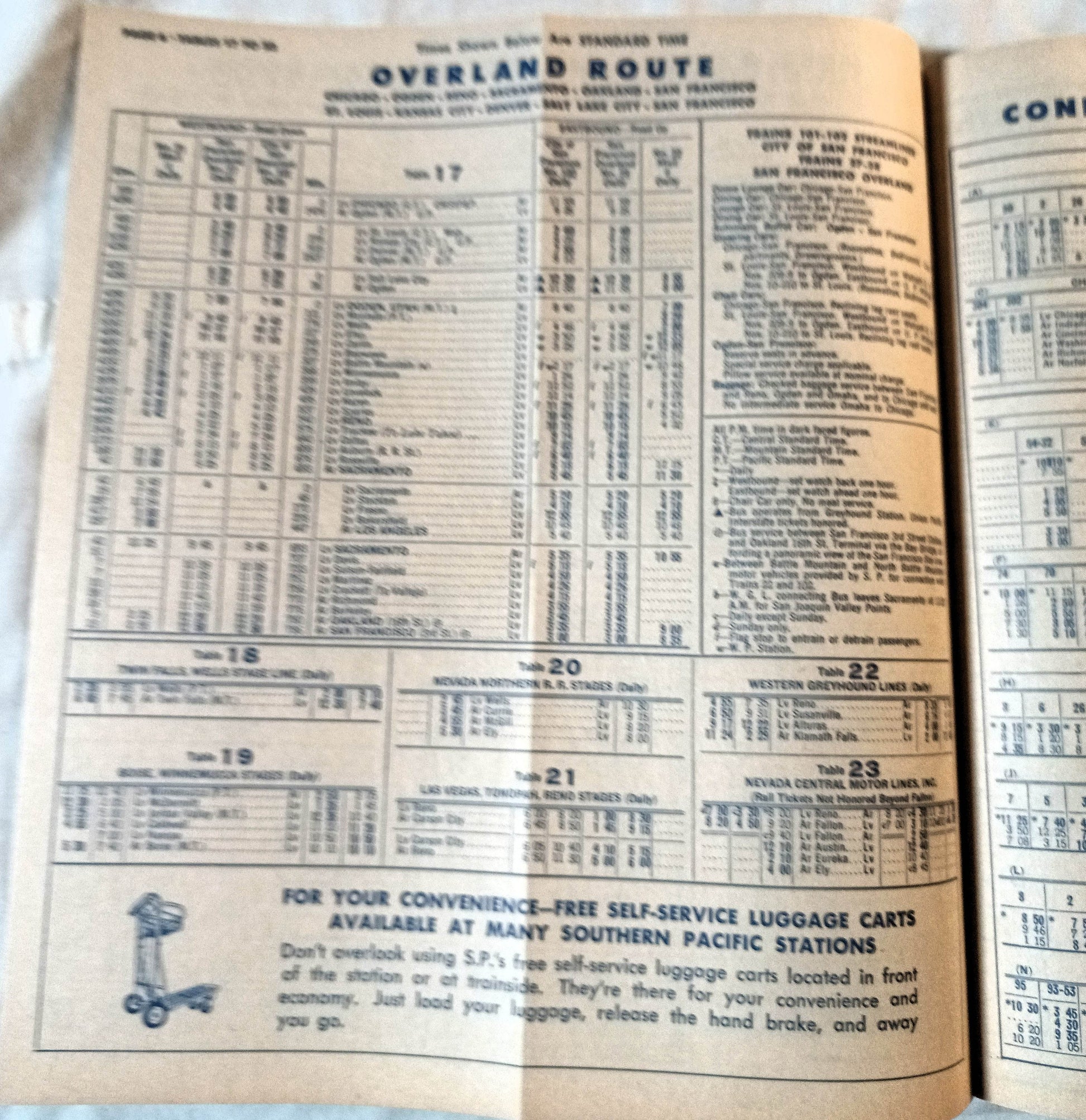 Southern Pacific Passenger Train Schedules Golden Empire April 1964 - TulipStuff