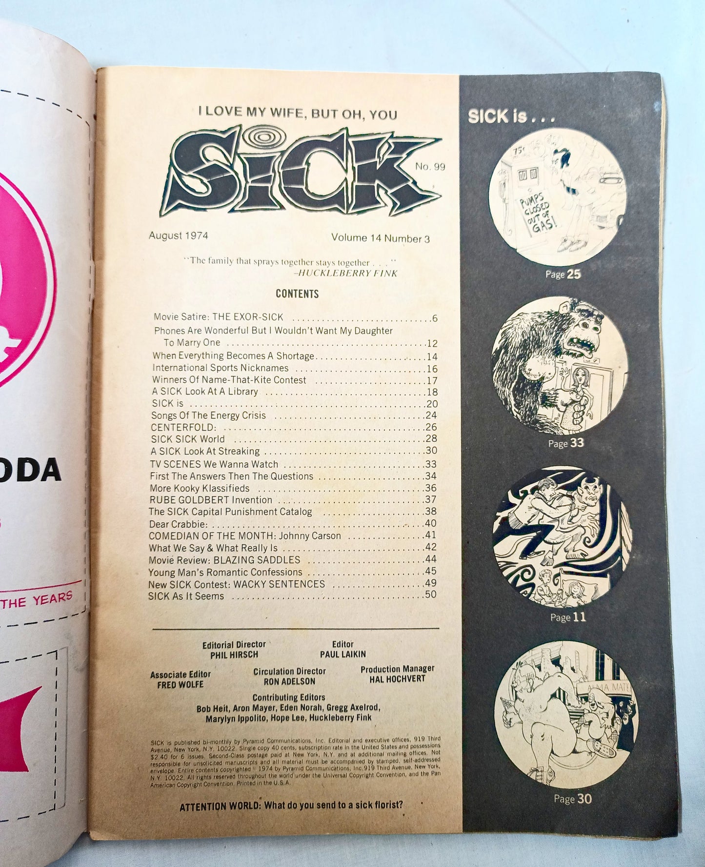 Sick Magazine #99 August 1974 Satire Parody Exorcist Carson - TulipStuff
