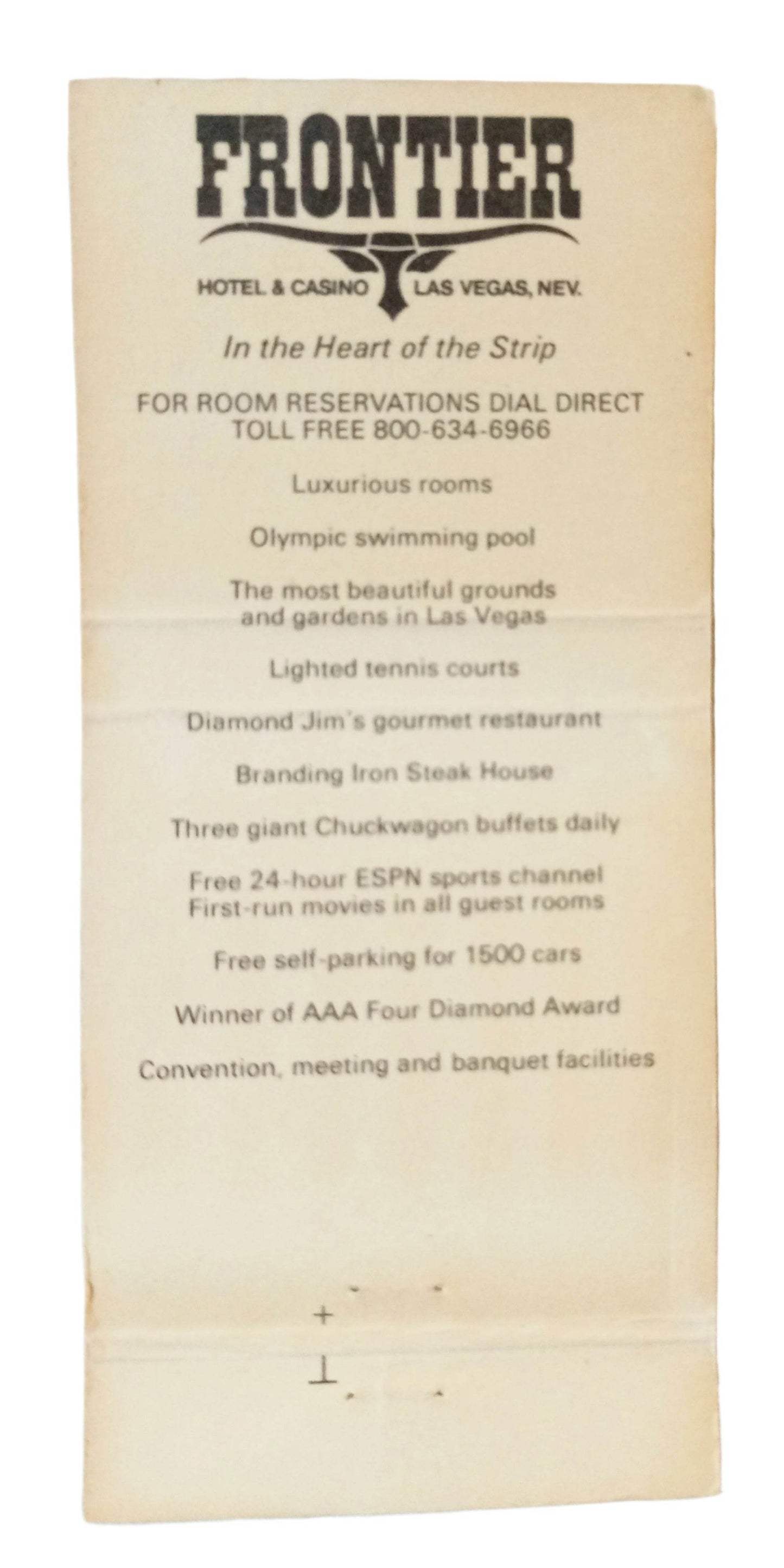 Sigfried And Roy Beyond Belief Frontier Hotel Matchbook Cover 1980's - TulipStuff