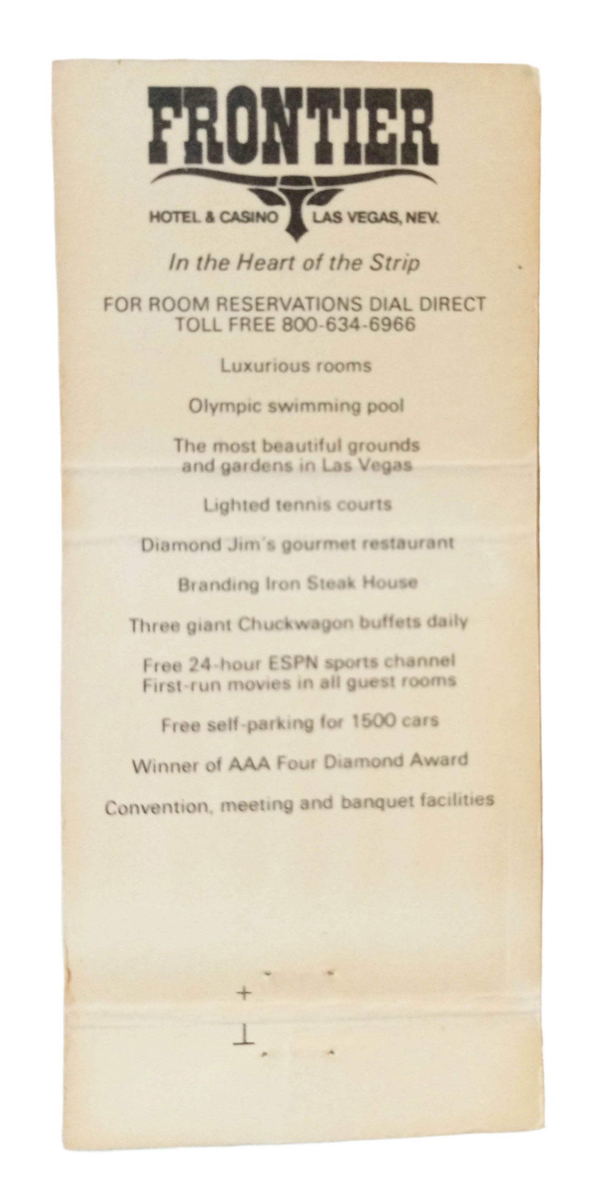 Sigfried And Roy Beyond Belief Frontier Hotel Matchbook Cover 1980's - TulipStuff