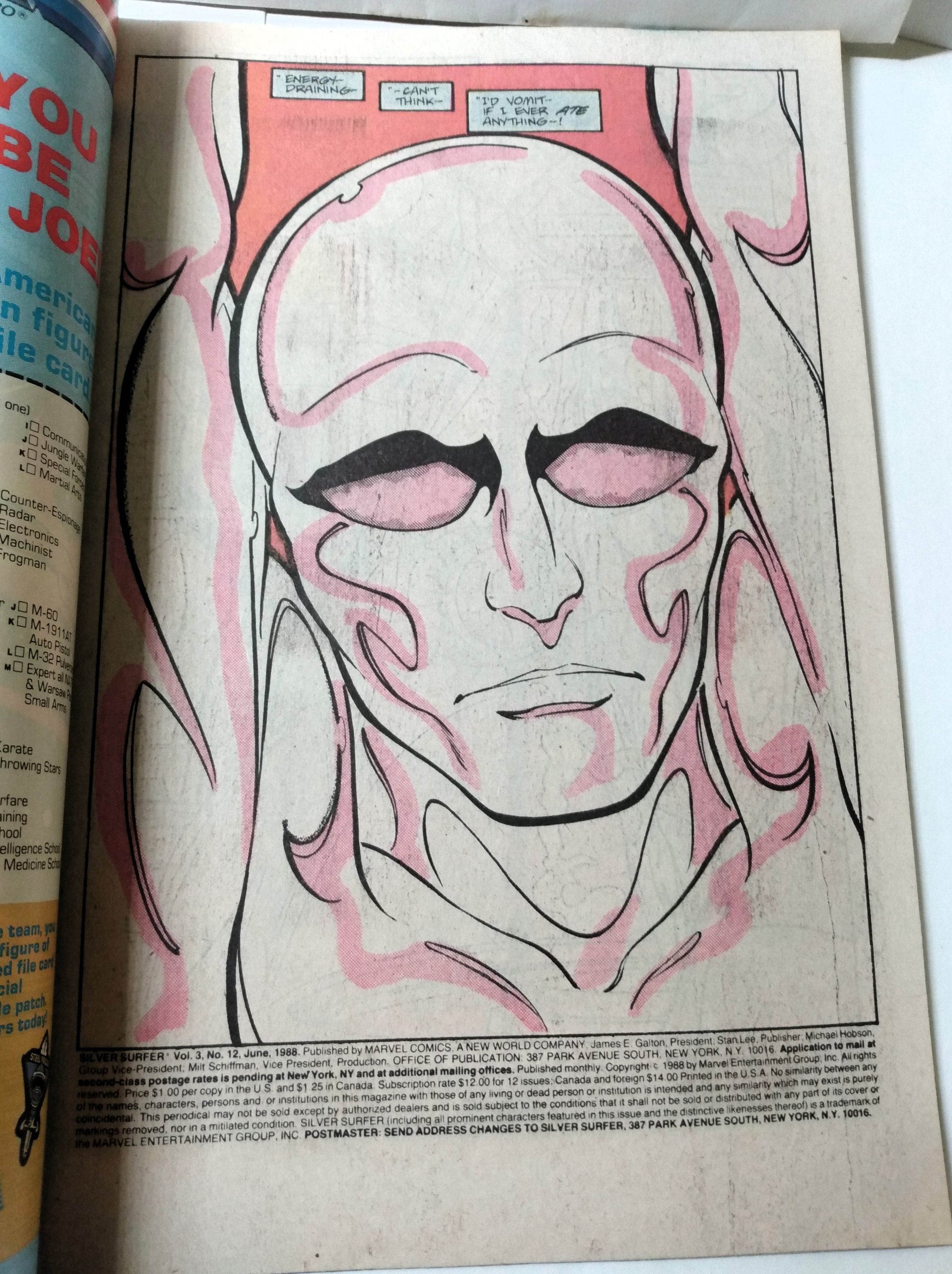 Silver Surfer Issue #12 Comic Book June 1988 Marvel Comics Nova Reptyl - TulipStuff