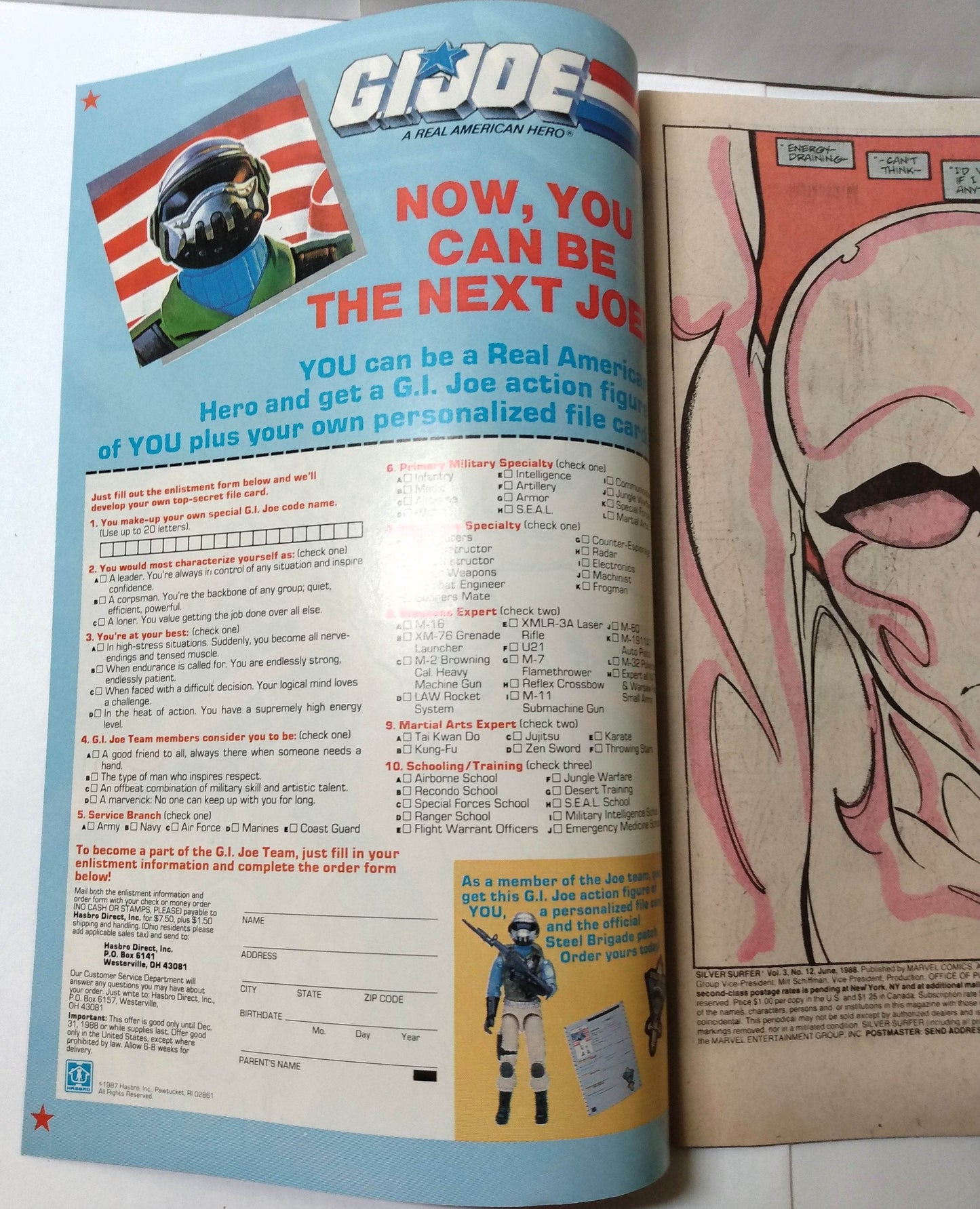 Silver Surfer Issue #12 Comic Book June 1988 Marvel Comics Nova Reptyl - TulipStuff