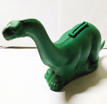 Load image into Gallery viewer, Sinclair Oil Dino Dinosaur Green Plastic Coin Bank 1960&#39;s - TulipStuff
