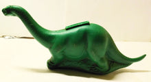 Load image into Gallery viewer, Sinclair Oil Dino Dinosaur Green Plastic Coin Bank 1960&#39;s - TulipStuff
