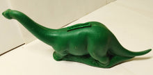 Load image into Gallery viewer, Sinclair Oil Dino Dinosaur Green Plastic Coin Bank 1960&#39;s - TulipStuff
