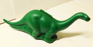 Sinclair Oil Dino Dinosaur Green Plastic Coin Bank 1960's - TulipStuff