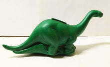 Load image into Gallery viewer, Sinclair Oil Dino Dinosaur Green Plastic Coin Bank 1960&#39;s - TulipStuff
