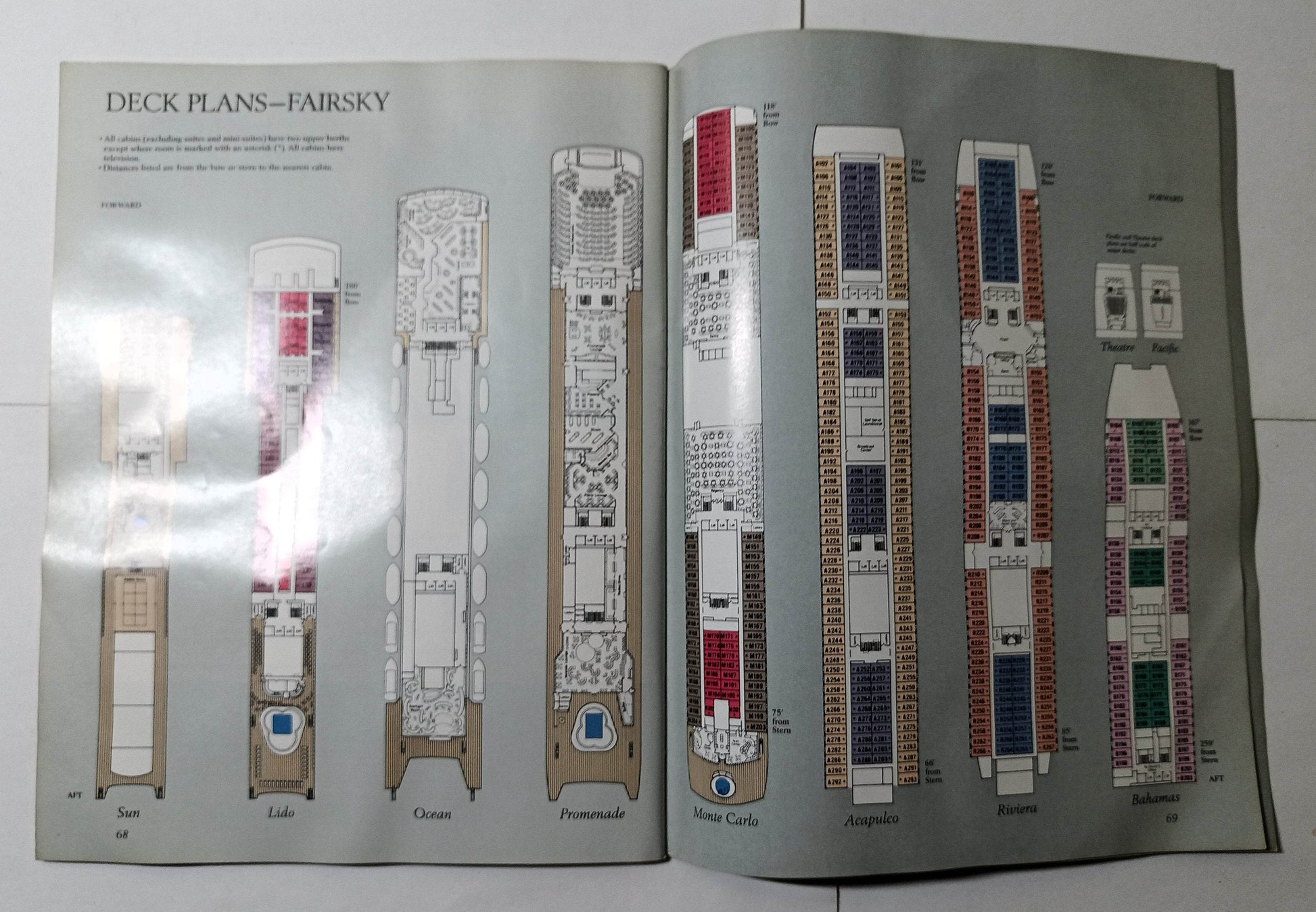 Sitmar Cruises Fairsea Fairwind Fairsky 1988 Cruise Brochure - TulipStuff