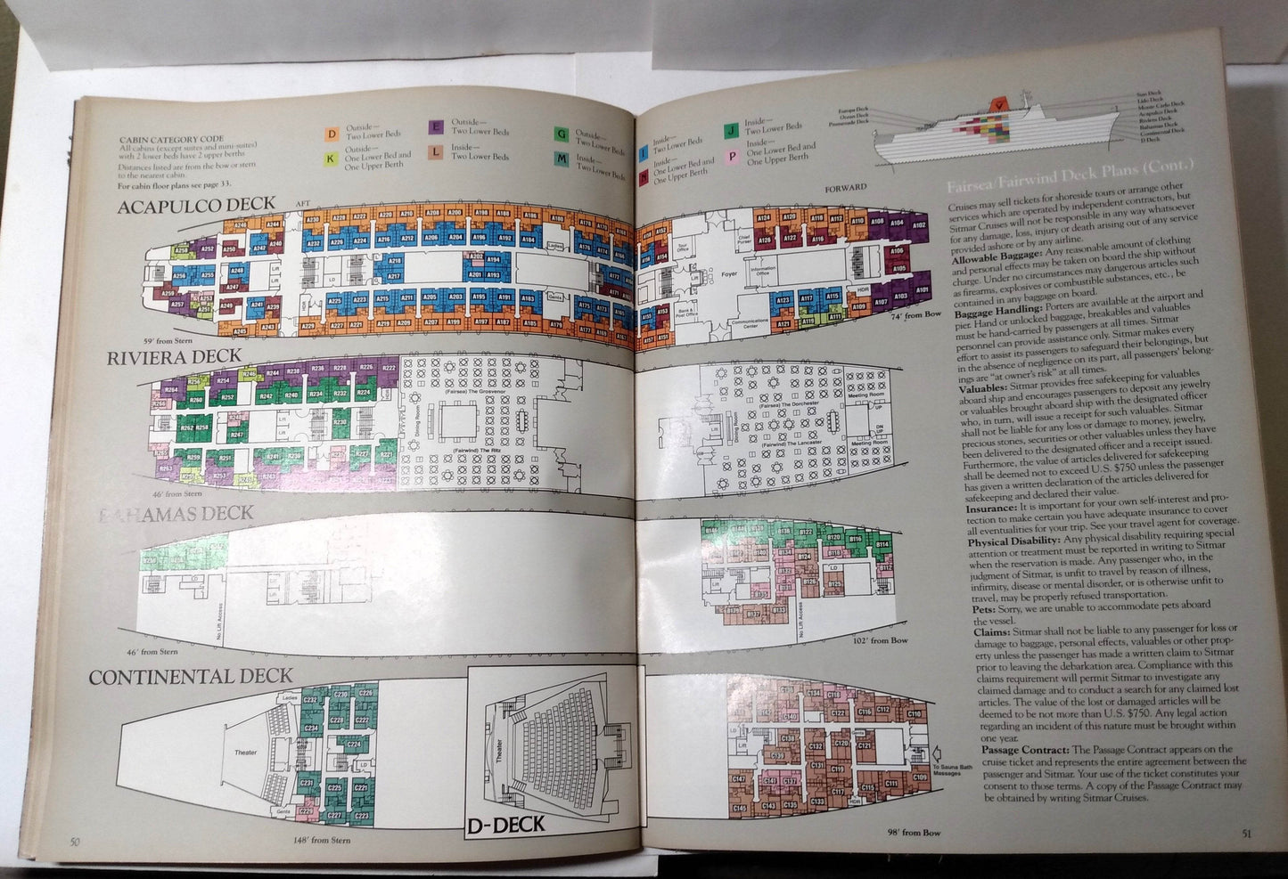 Sitmar Cruises Fairsea Fairwind Fairsky 1984 Cruises Brochure - TulipStuff