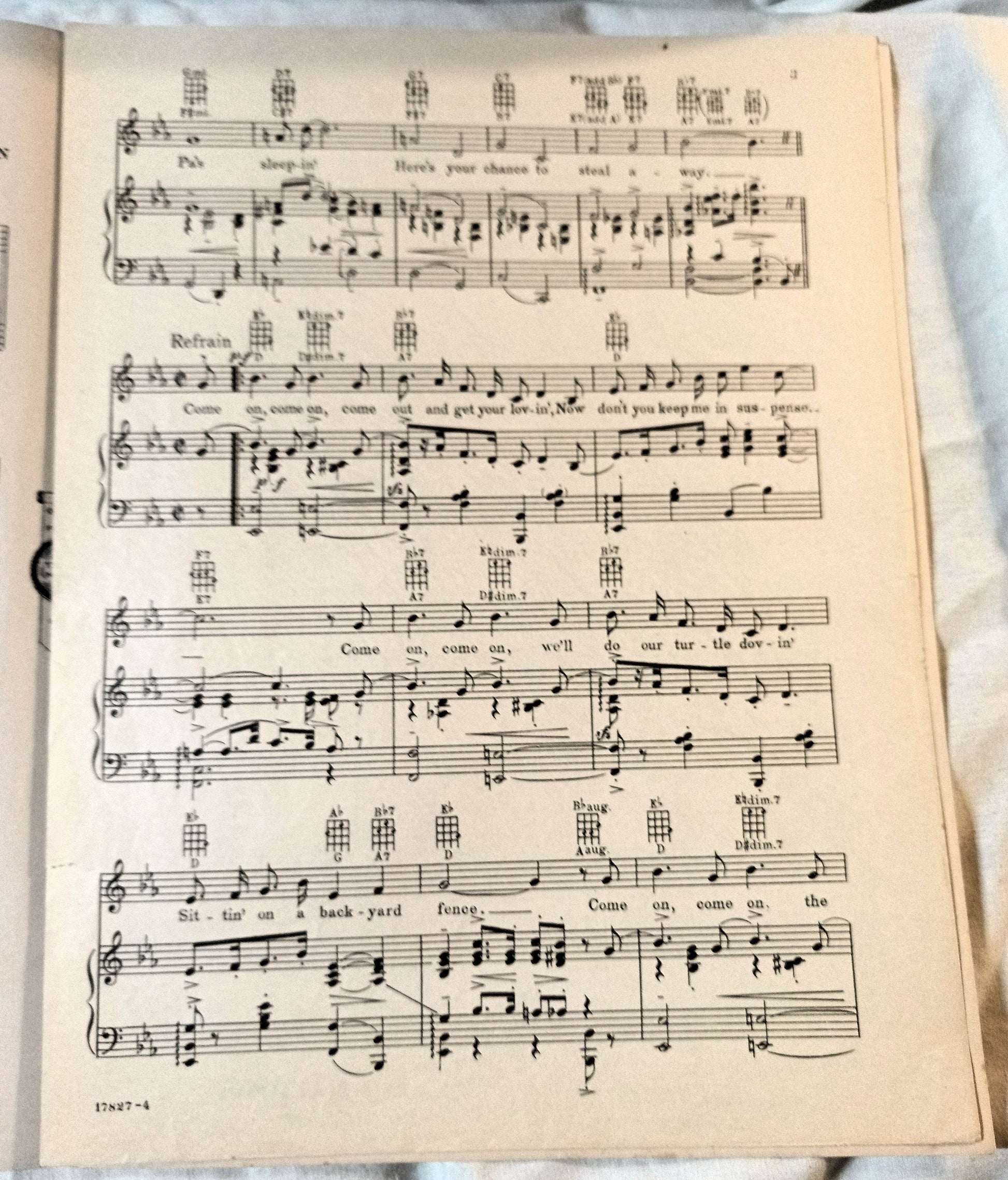 Sittin' On A Backyard Fence Footlight Parade James Cagney Sheet Music 1933 - TulipStuff