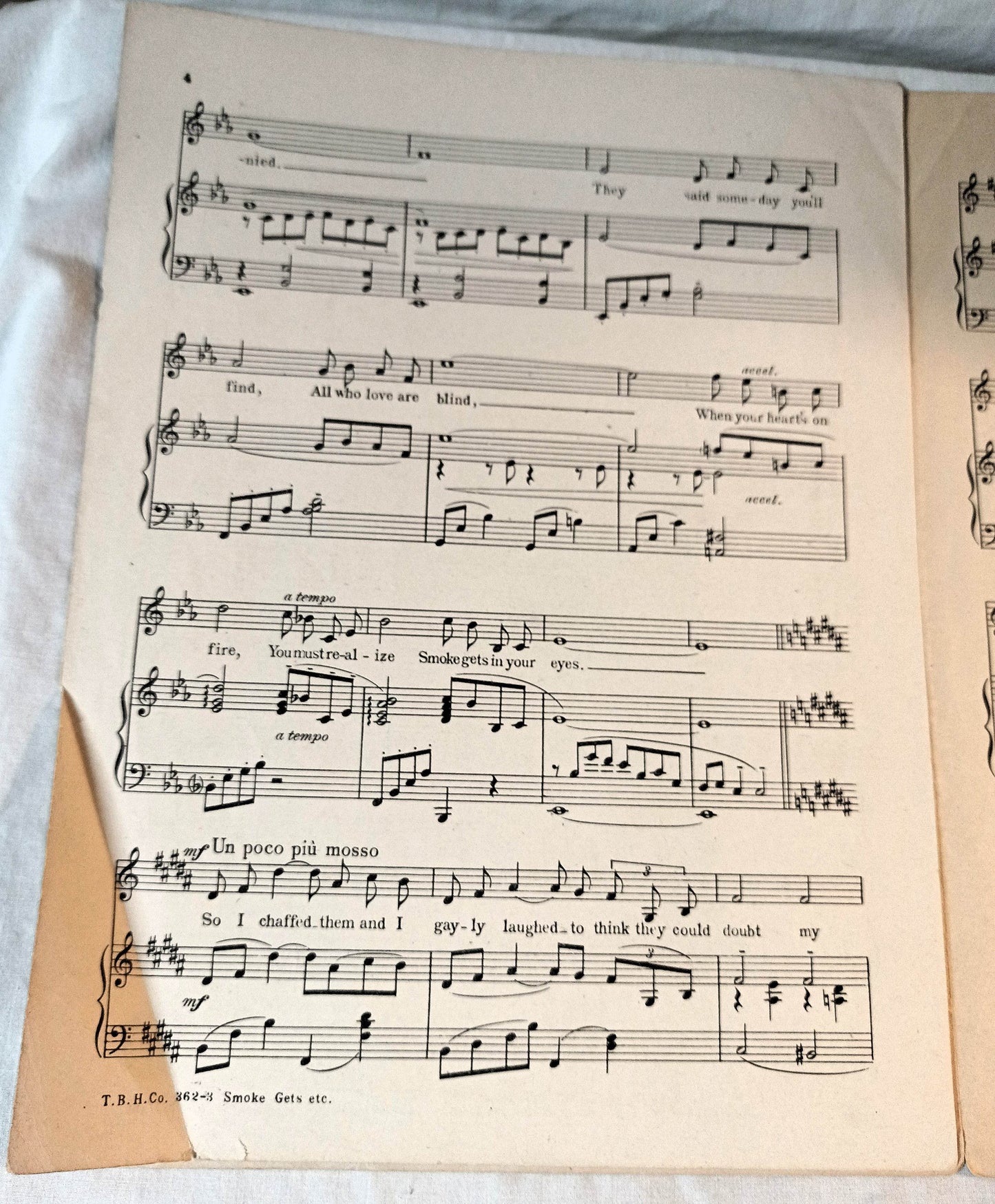 Smoke Gets In Your Eyes Roberta Jerome Kern Broadway Sheet Music 1933 - TulipStuff